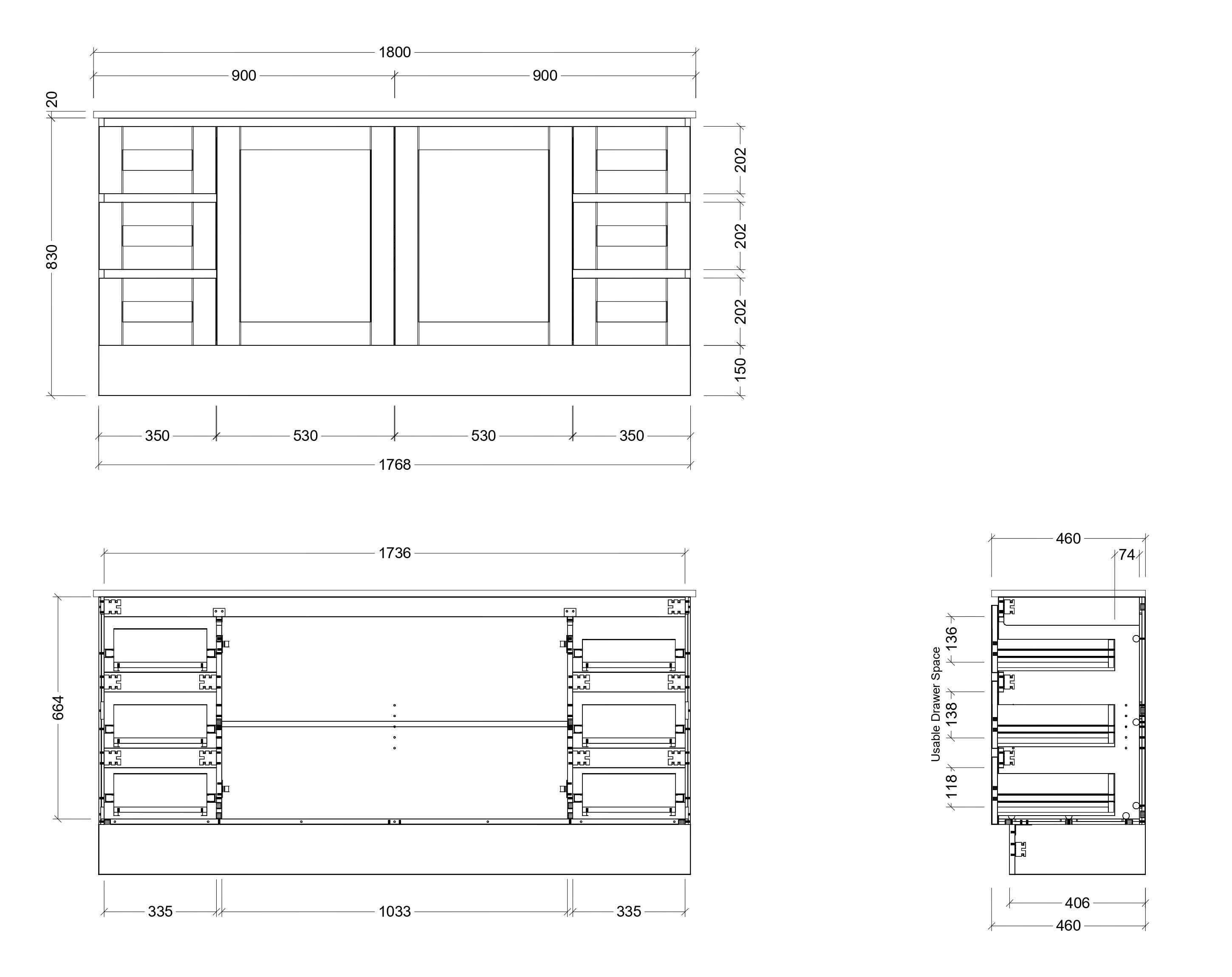 TIMBERLINE VICTORIA CUSTOM FLOOR STANDING VANITY (ALL SIZING)