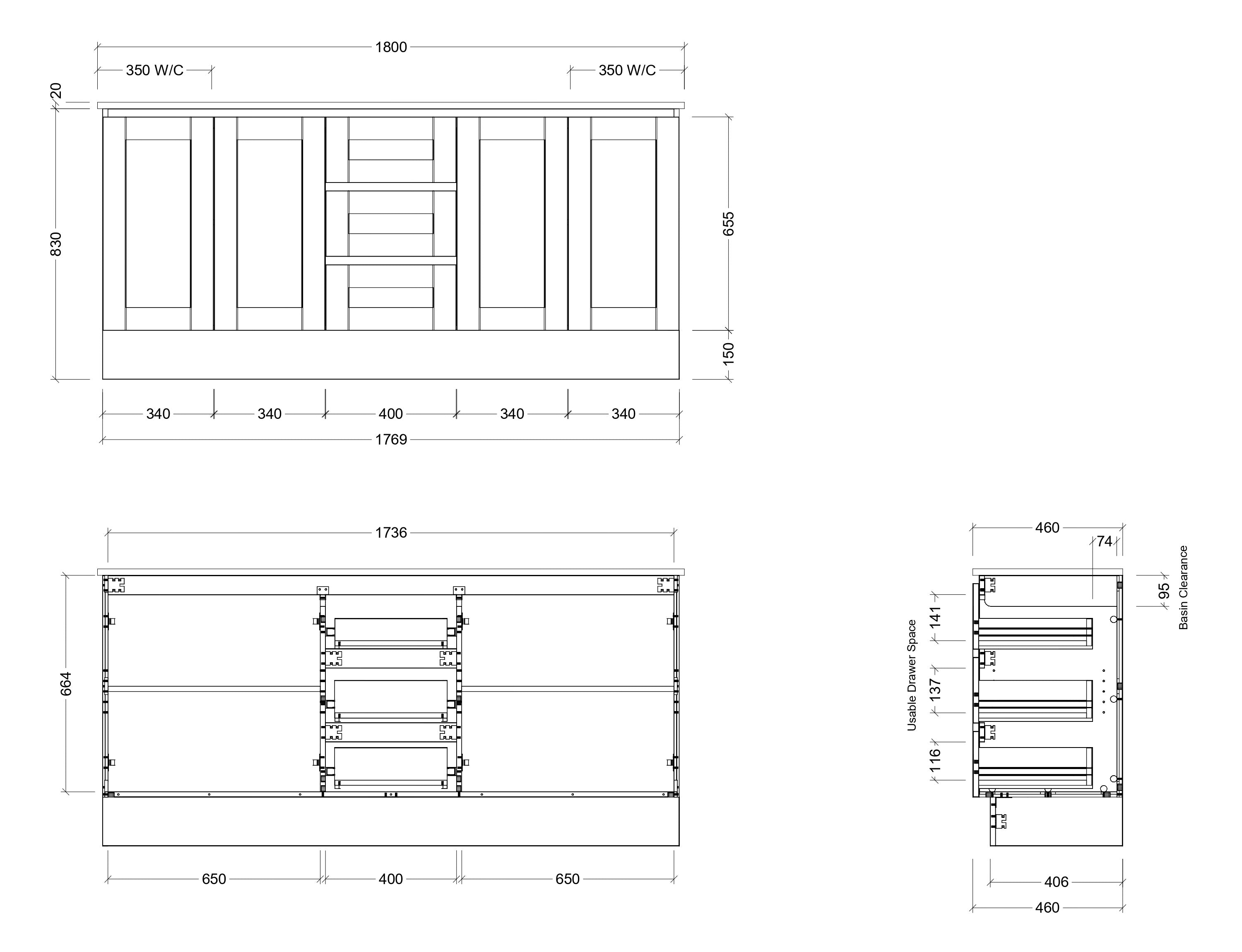 TIMBERLINE VICTORIA CUSTOM FLOOR STANDING VANITY (ALL SIZING)