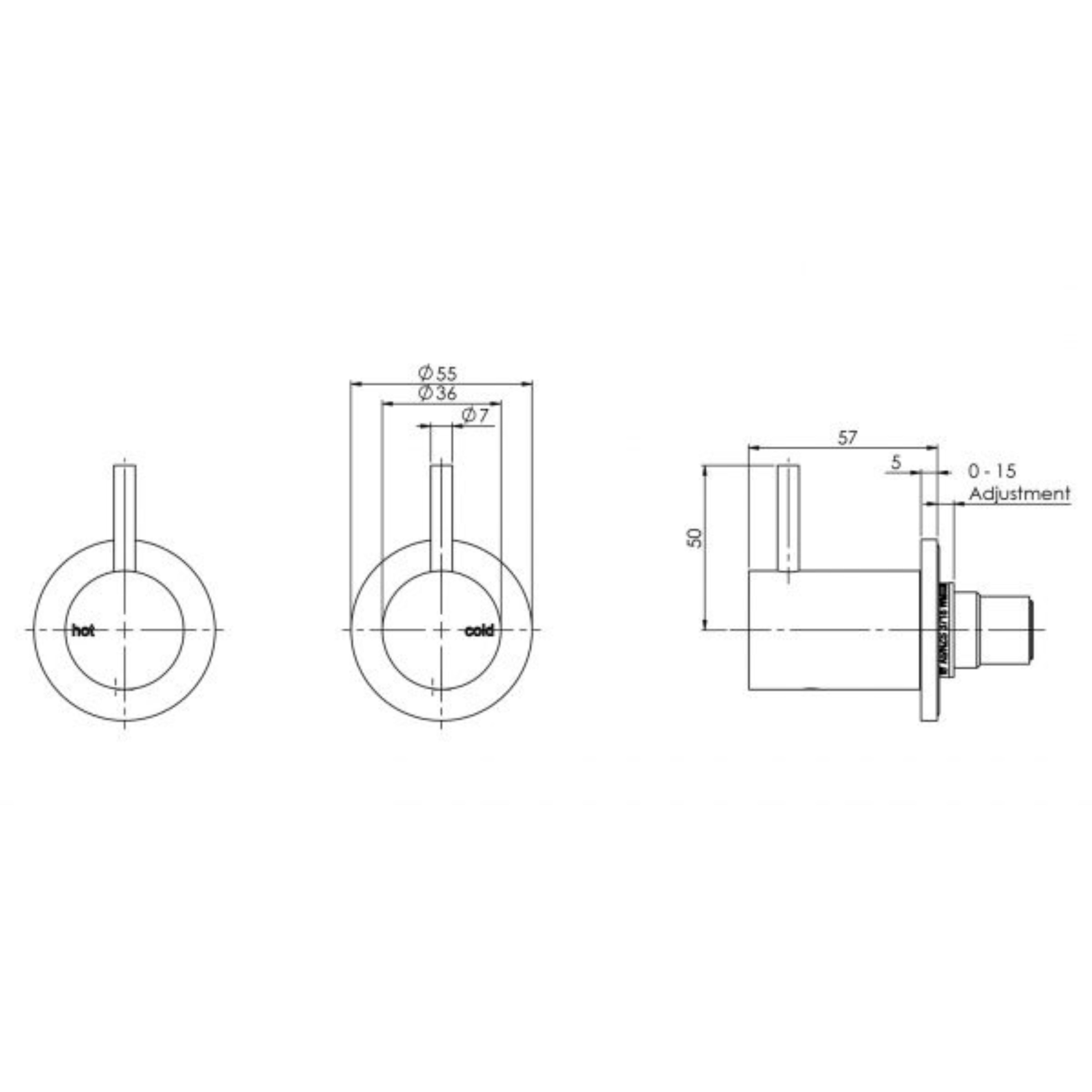 PHOENIX VIVID SLIMLINE WALL TOP ASSEMBLIES BRUSHED CARBON