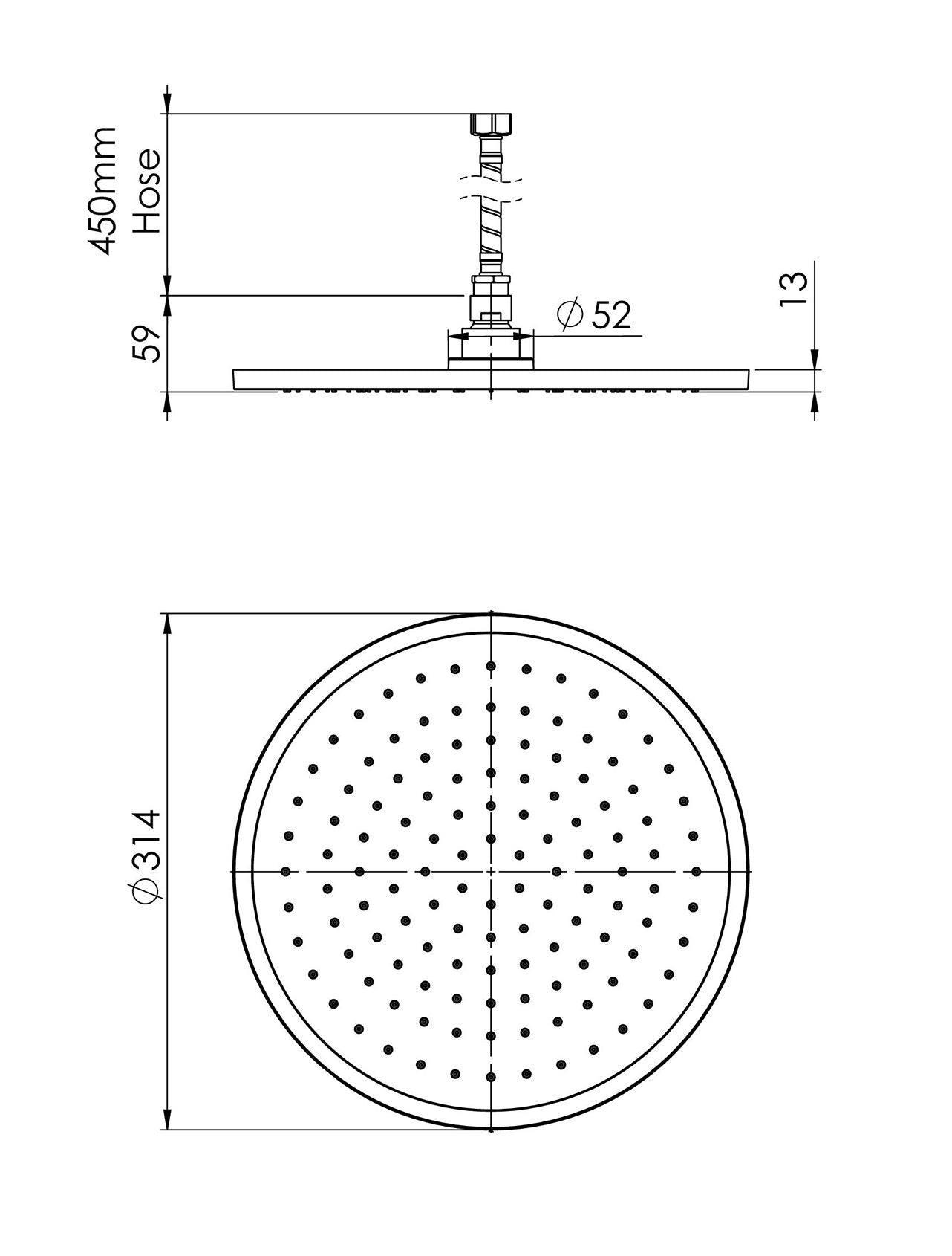 PHOENIX VIVID SLIMLINE FLUSH MOUNT CEILING SHOWER ROUND 300MM CHROME