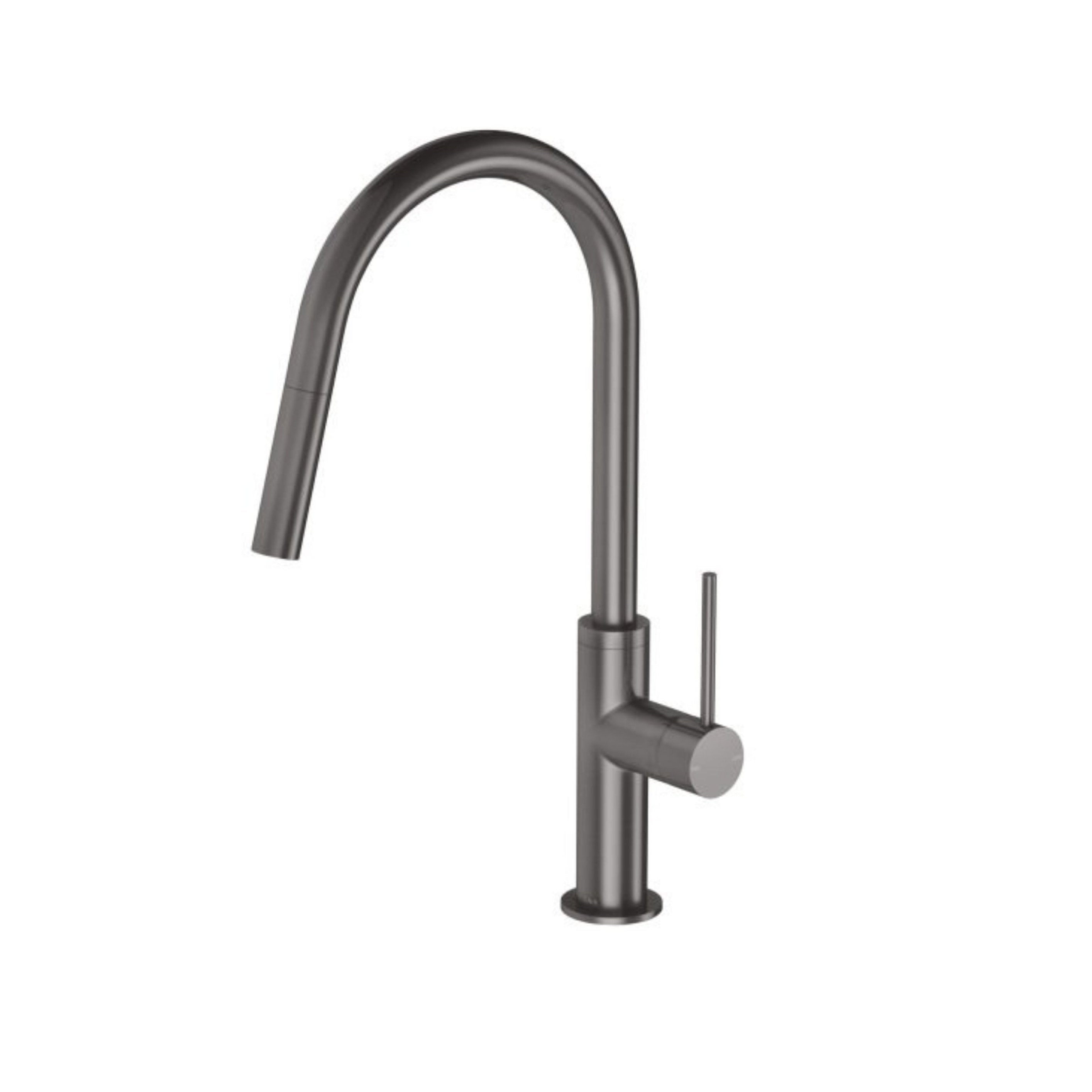 PHOENIX VIVID SLIMLINE PULL OUT SINK MIXER 397MM BRUSHED CARBON