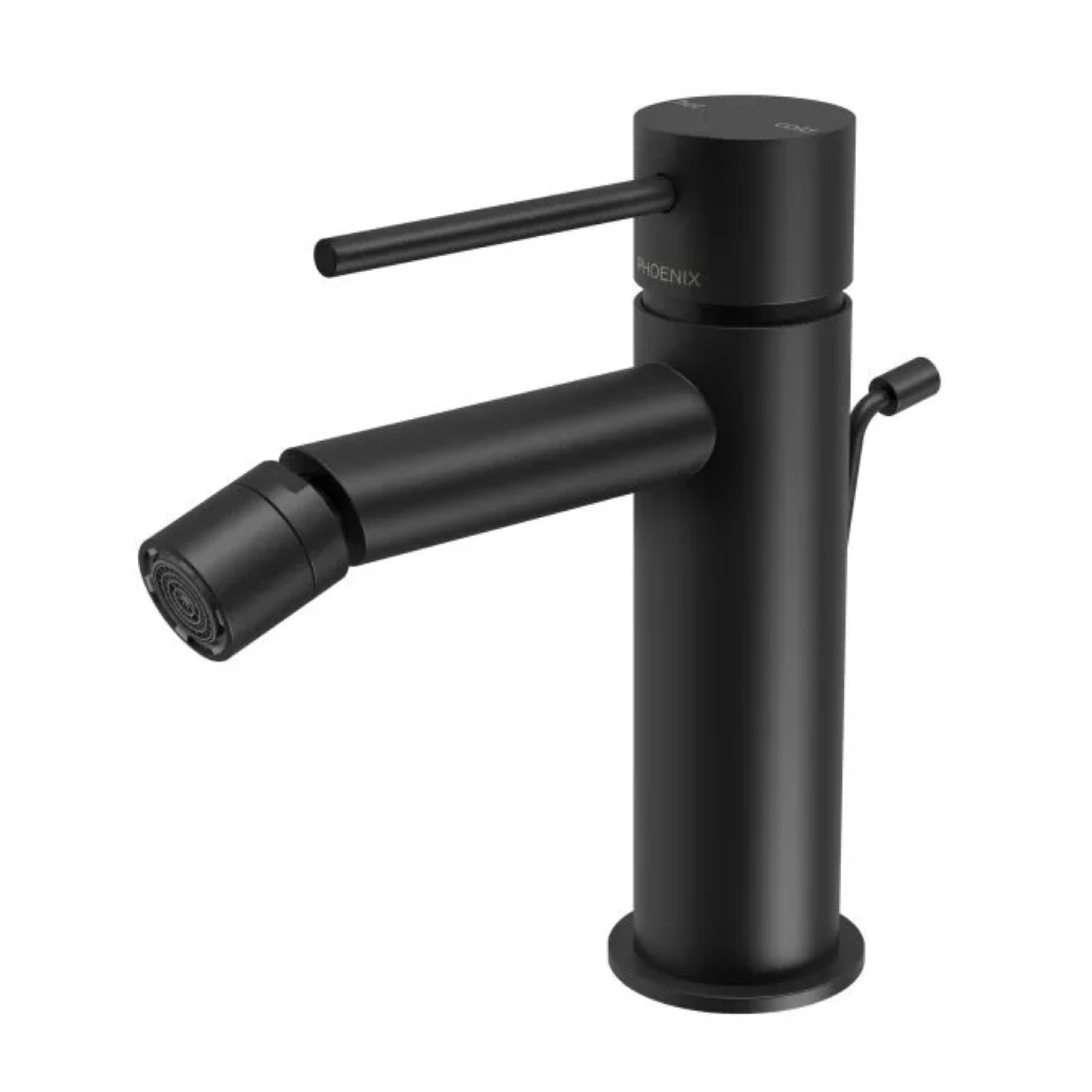 PHOENIX VIVID SLIMLINE BIDET MIXER WITH POP-UP WASTE 166MM MATTE BLACK