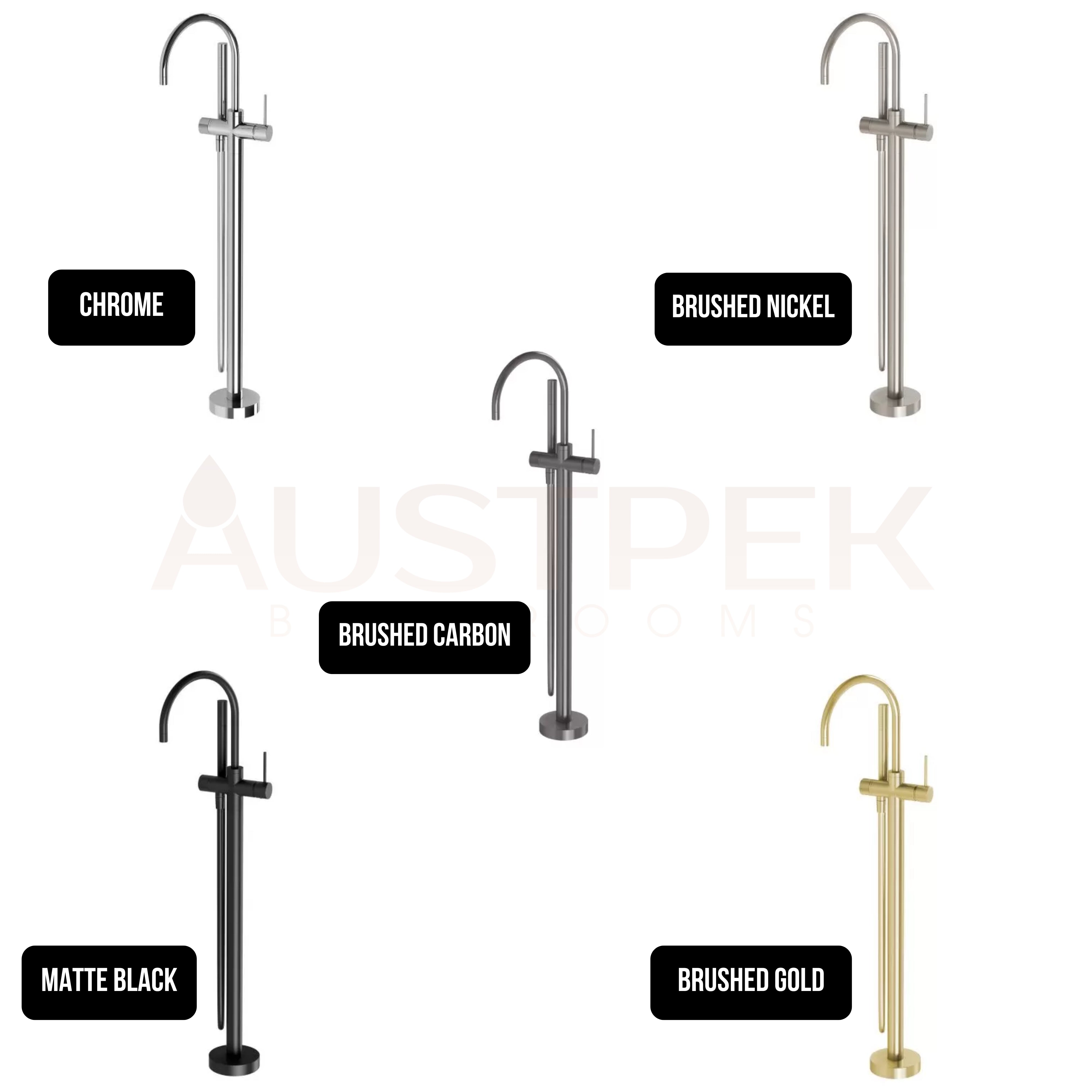 PHOENIX VIVID SLIMLINE FLOOR MOUNTED BATH MIXER WITH HAND SHOWER CHROME