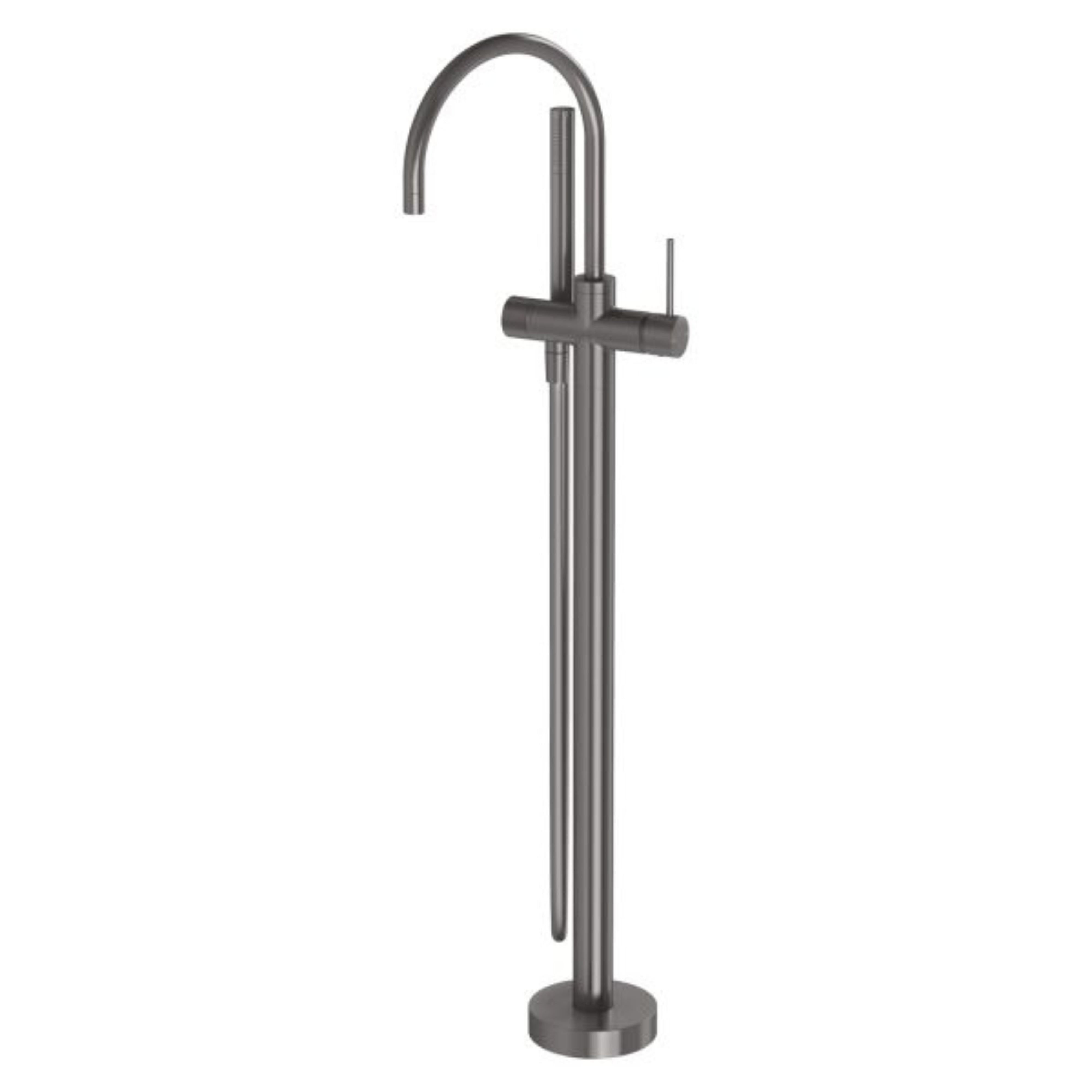 PHOENIX VIVID SLIMLINE FLOOR MOUNTED BATH MIXER WITH HAND SHOWER 957MM BRUSHED CARBON