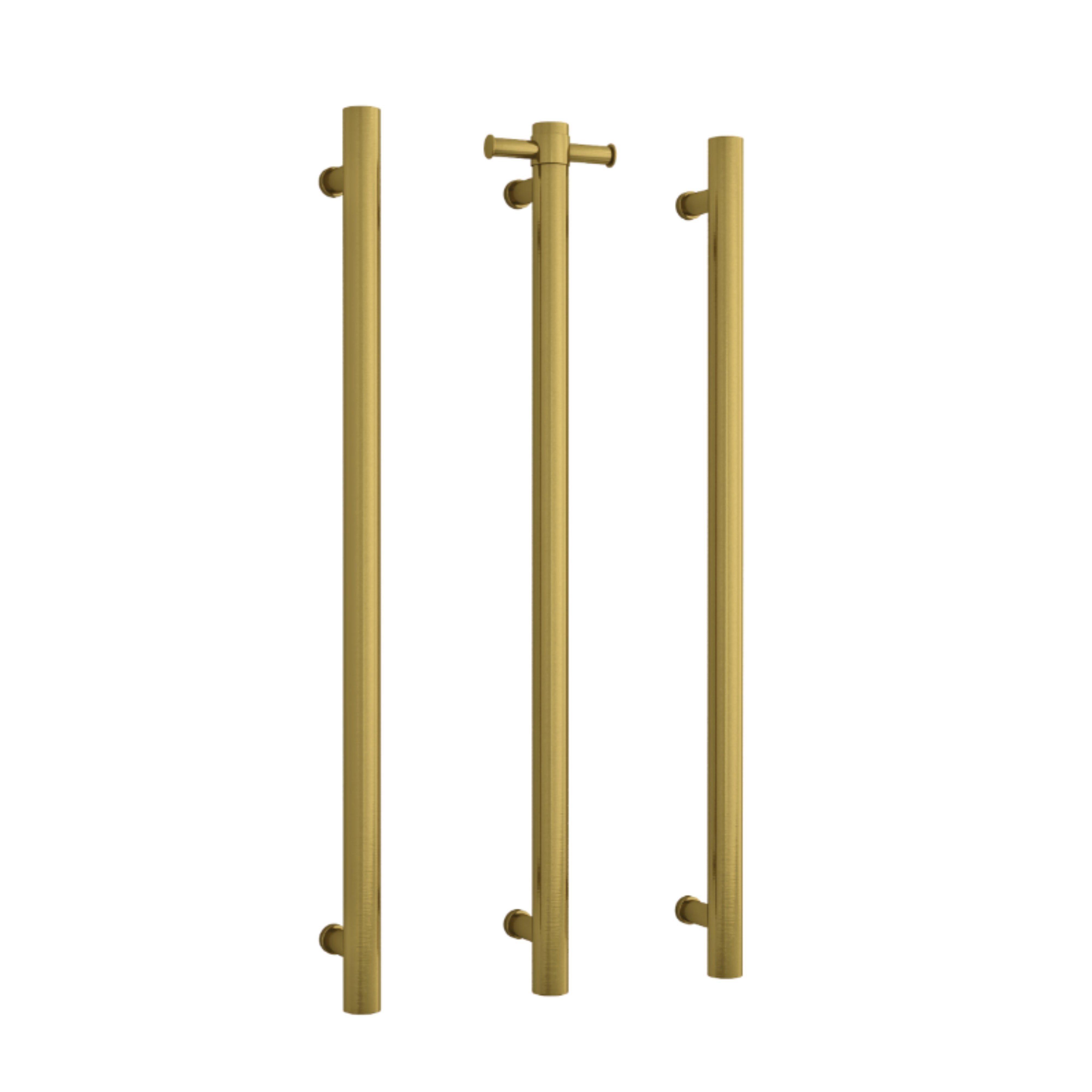 THERMOGROUP 240 VOLT VERTICAL SINGLE HEATED TOWEL RAIL BRUSHED GOLD 900MM