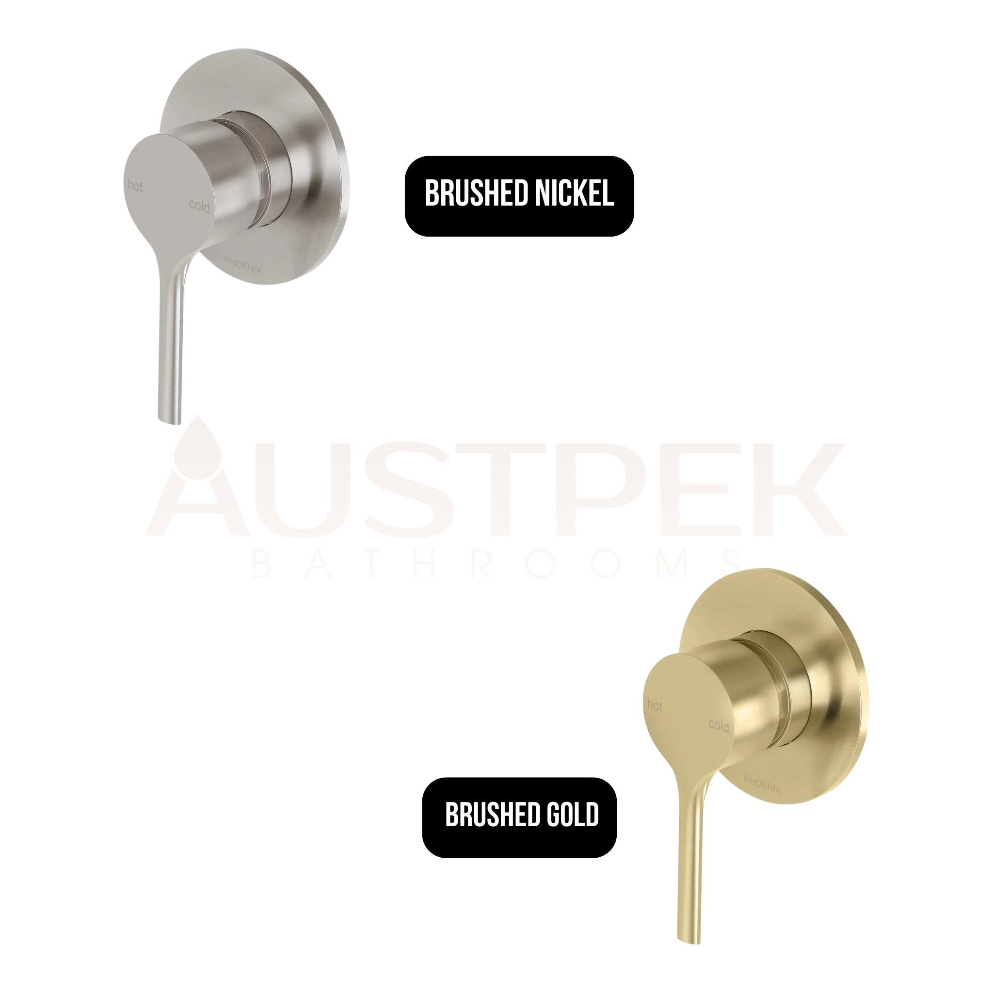 PHOENIX VIVID SLIMLINE OVAL SWITCHMIX SHOWER AND WALL MIXER BRUSHED NICKEL