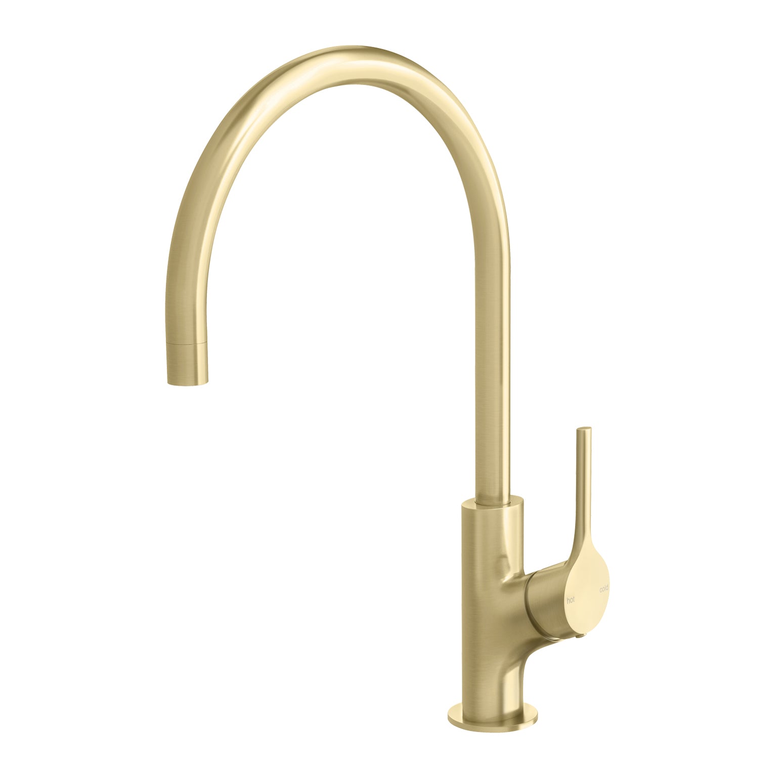 PHOENIX VIVID SLIMLINE OVAL GOOSENECK SINK MIXER 220MM BRUSHED GOLD