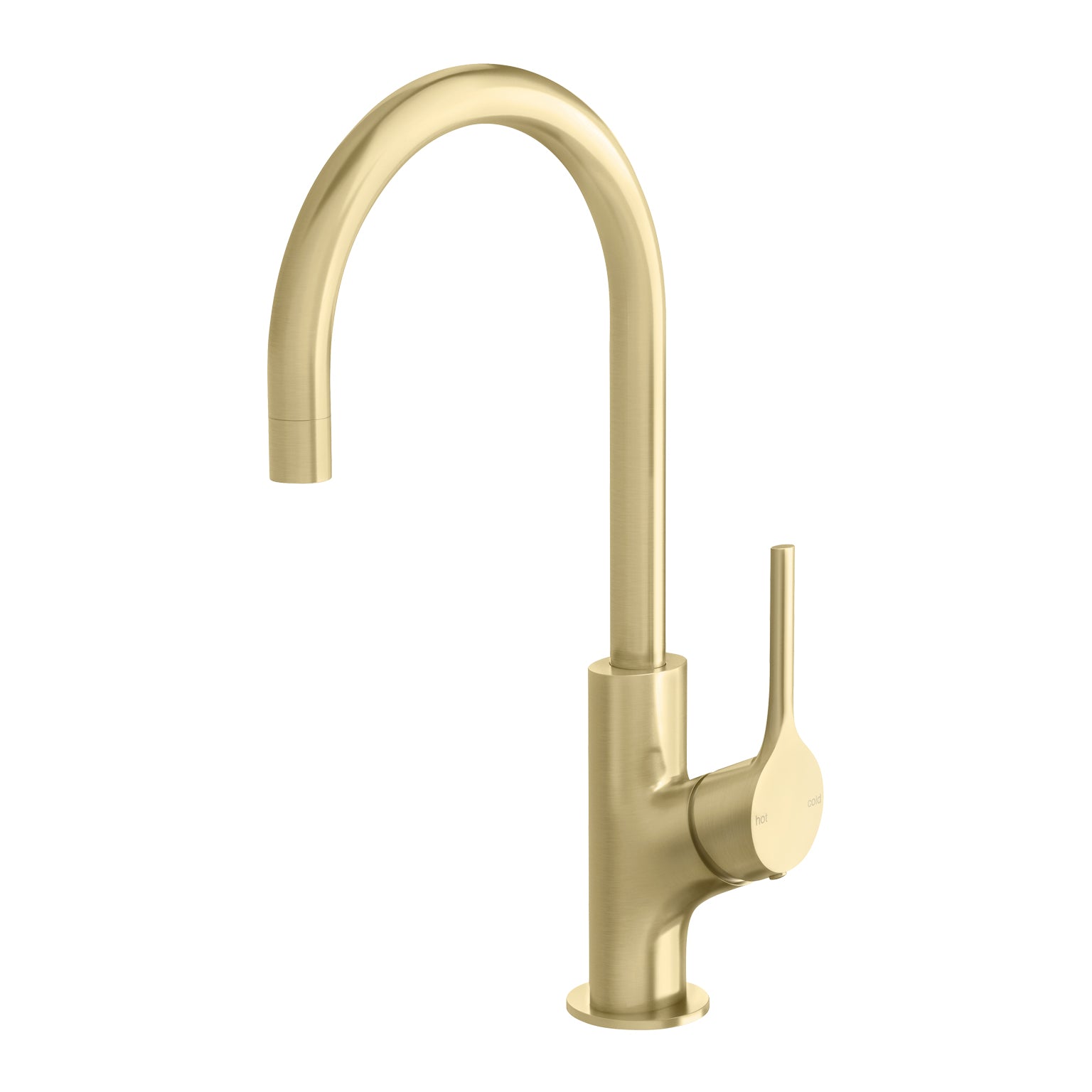 PHOENIX VIVID SLIMLINE OVAL GOOSENECK SINK MIXER 160MM BRUSHED GOLD