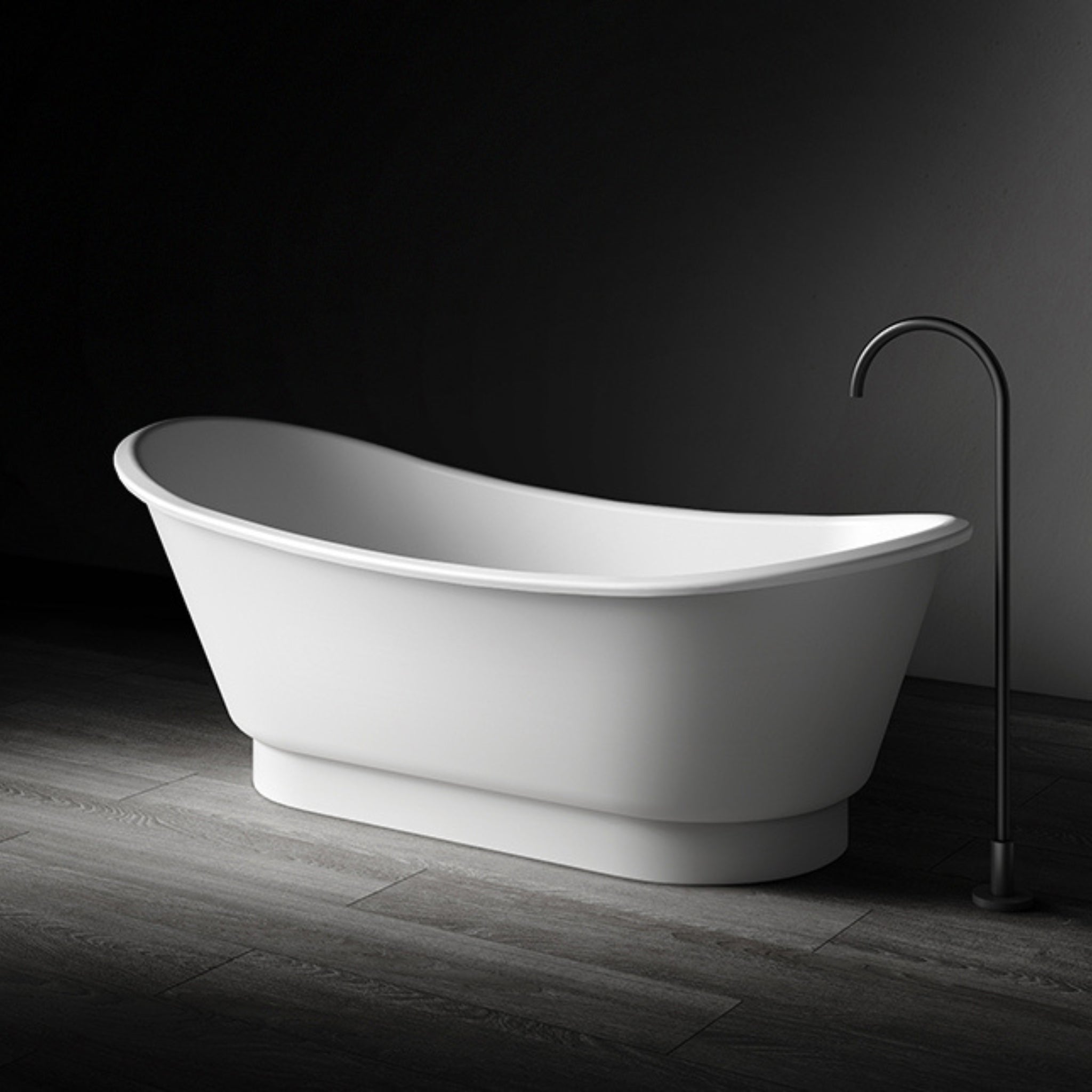 STONEHAVEN NAOMI FREESTANDING STONE BATHTUB MATTE WHITE 1700MM