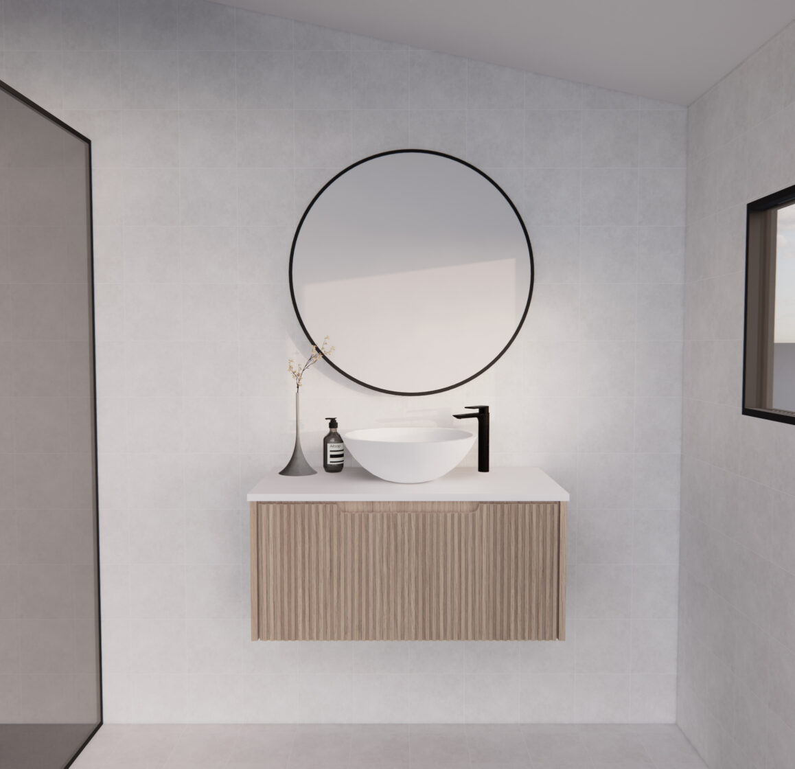 RIVA VIENNA AMERICAN OAK 900MM SINGLE BOWL WALL HUNG VANITY