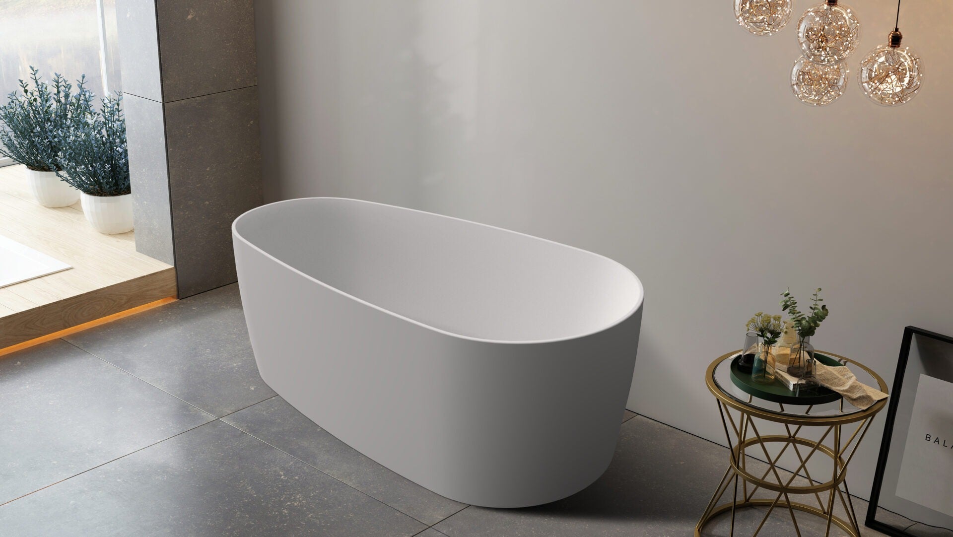 RIVA VISTA SUPER SLIM EDGE FREESTANDING BATHTUB MATTE WHITE (AVAILABLE IN 1500MM AND 1700MM)