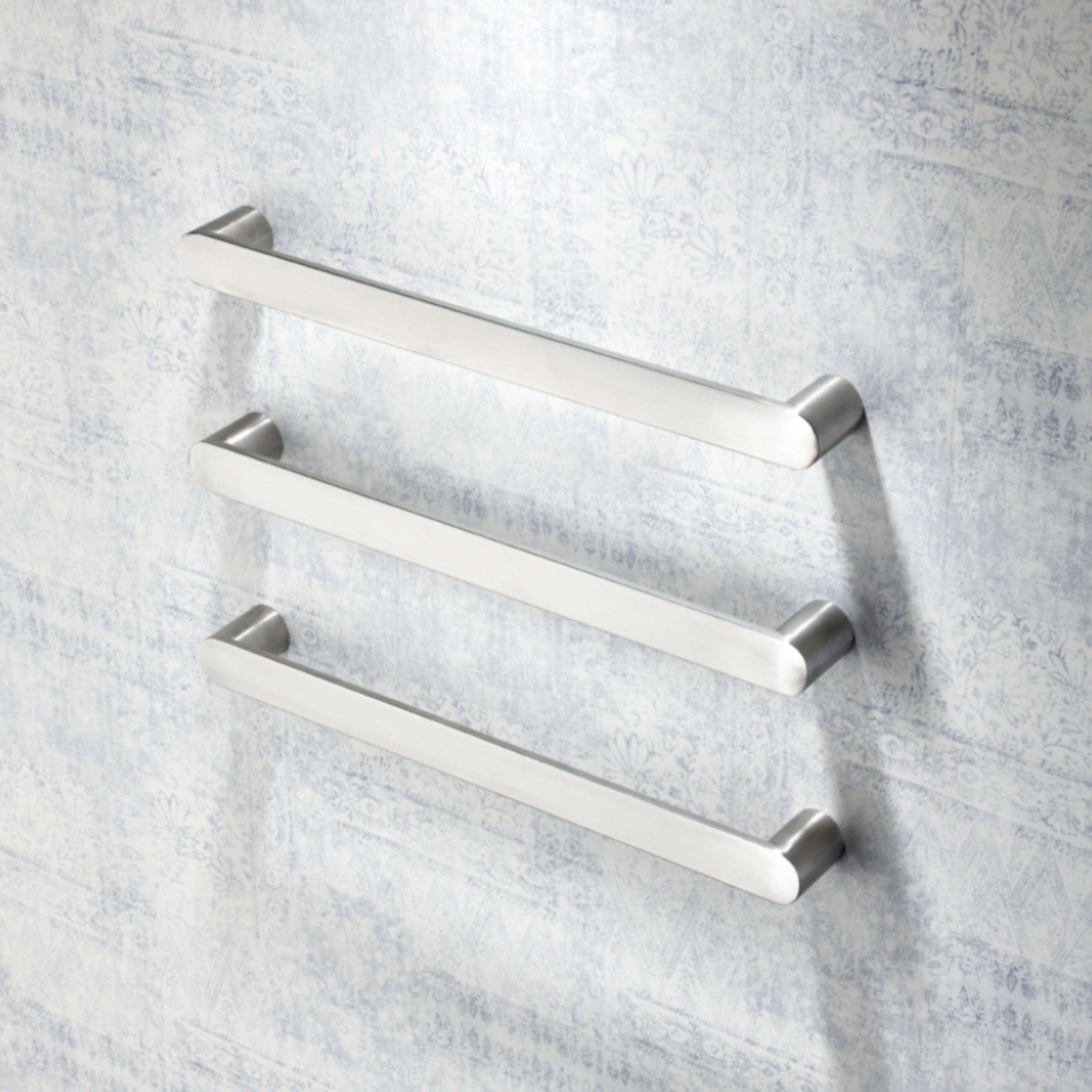 HEIRLOOM STRATA ANNEX HEATED SINGLE TOWEL RAIL BRUSHED STAINLESS STEEL 632MM