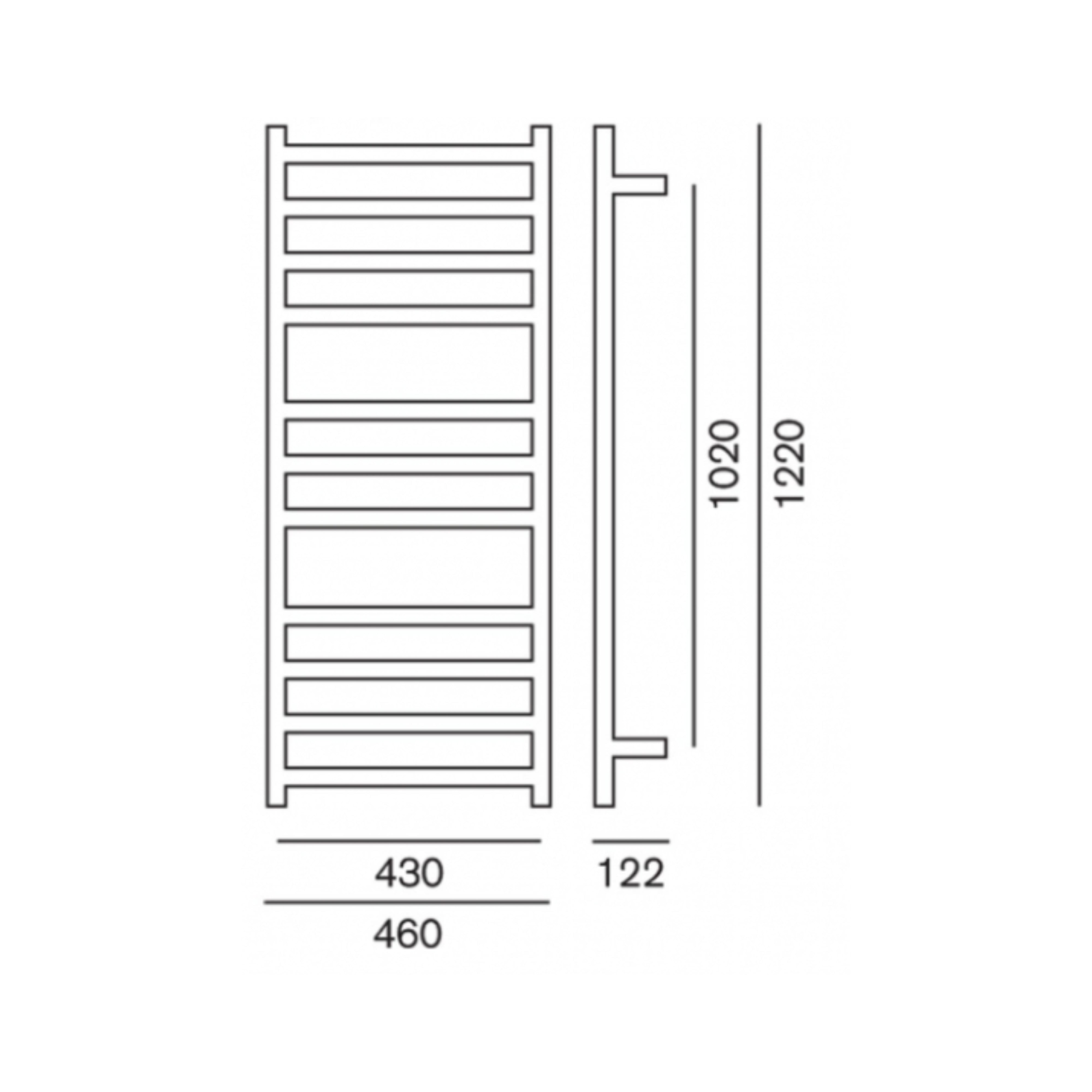 HEIRLOOM GENESIS SLIMLINE HEATED TOWEL RAIL BRUSHED COPPER 1220MM