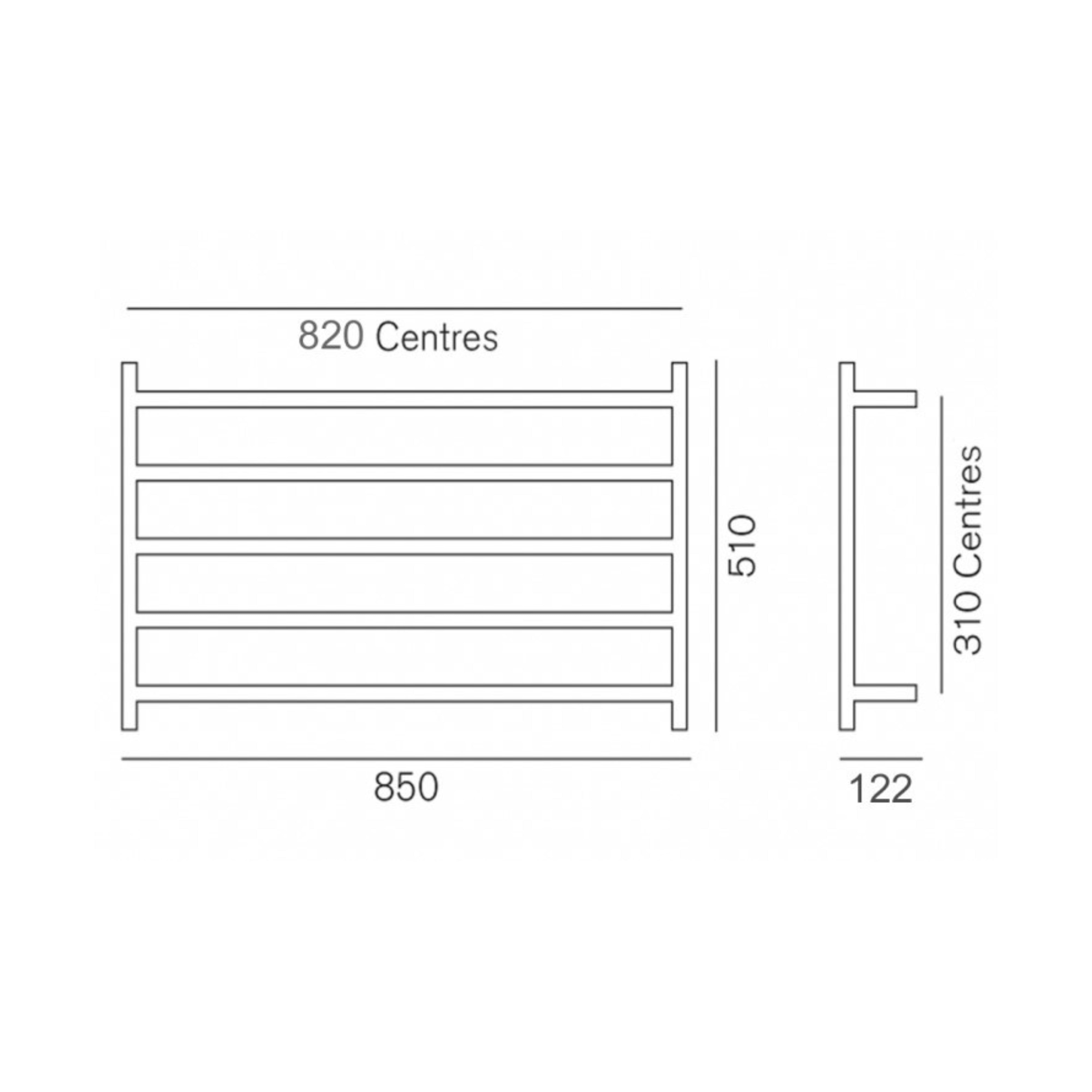 HEIRLOOM GENESIS EXTENDED HEATED TOWEL RAIL GUN METAL 510MM