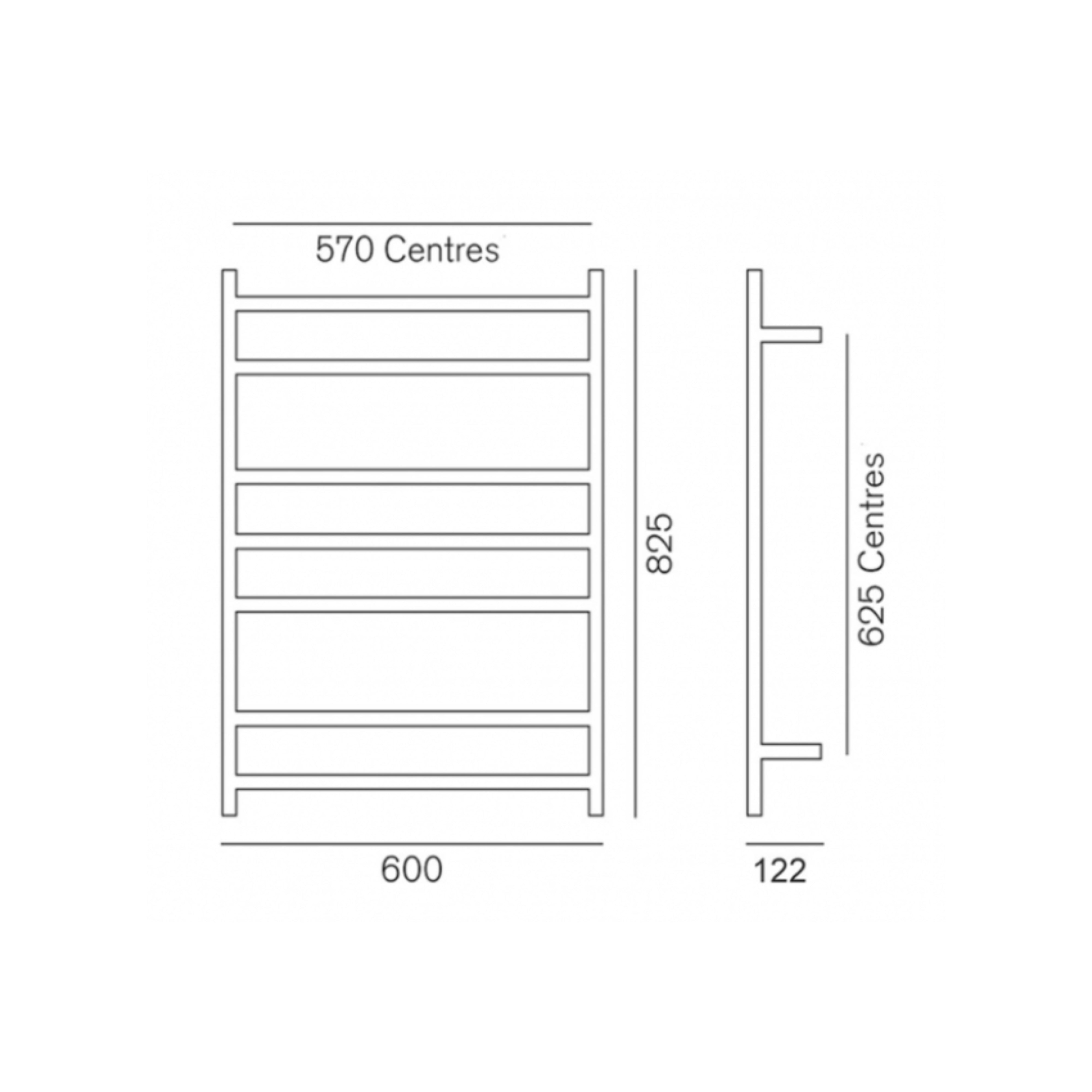 HEIRLOOM GENESIS HEATED TOWEL RAIL BRUSHED COPPER 825MM