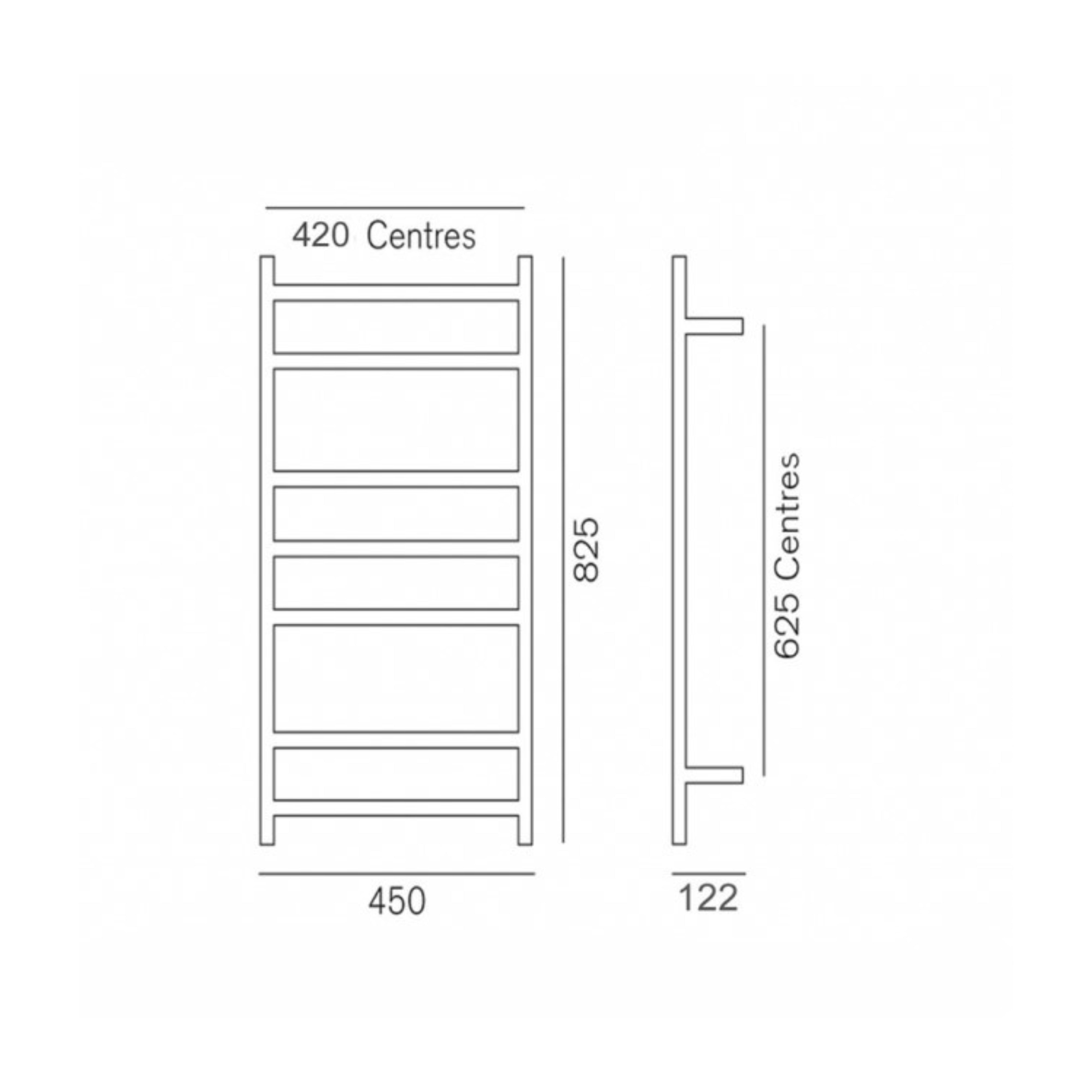 HEIRLOOM GENESIS SLIMLINE HEATED TOWEL RAIL BRUSHED COPPER 825MM