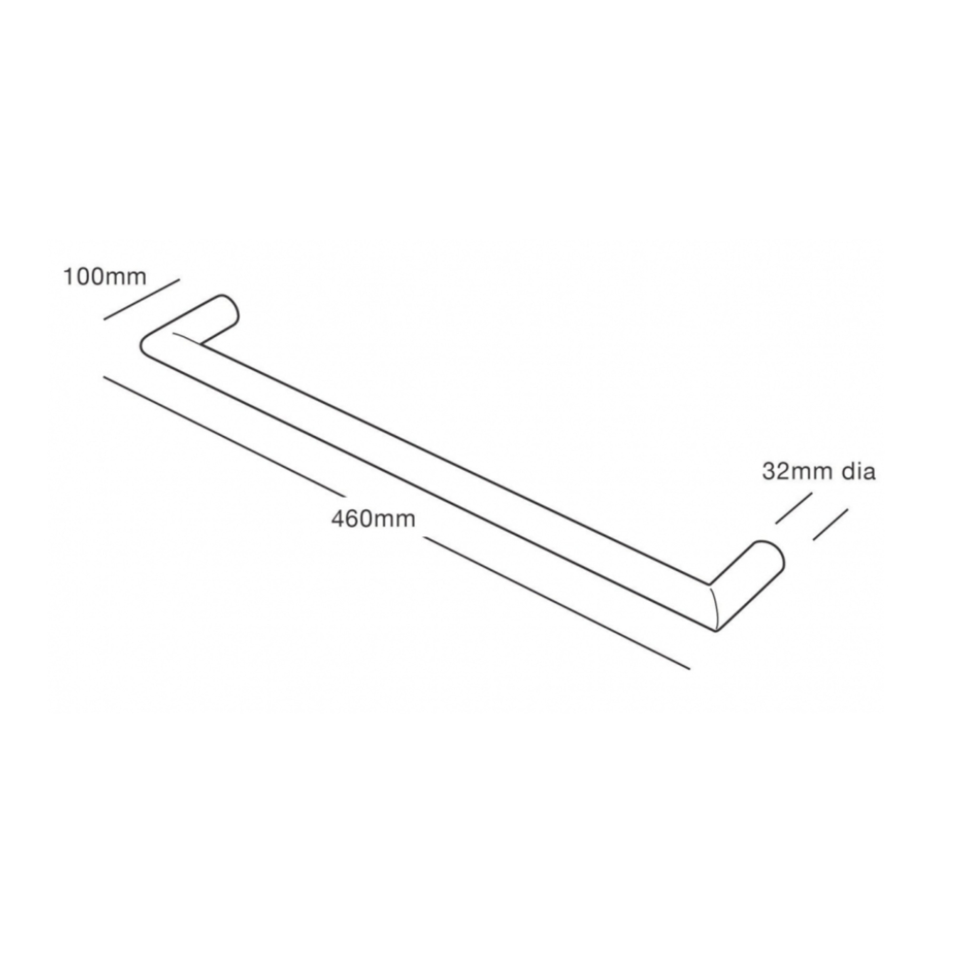 HEIRLOOM STRATA GENESIS SLIMLINE HEATED SINGLE TOWEL RAIL BRUSHED NICKEL 460MM