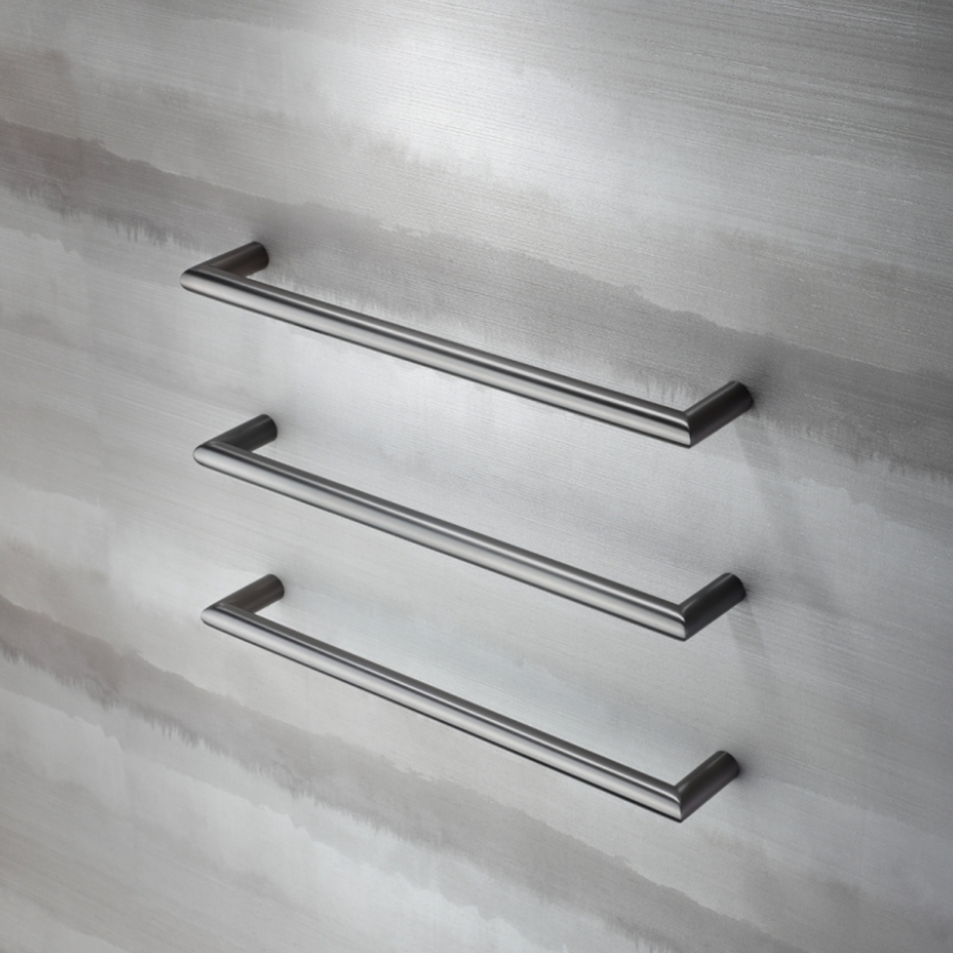 HEIRLOOM STRATA GENESIS SLIMLINE HEATED SINGLE TOWEL RAIL GUN METAL 460MM