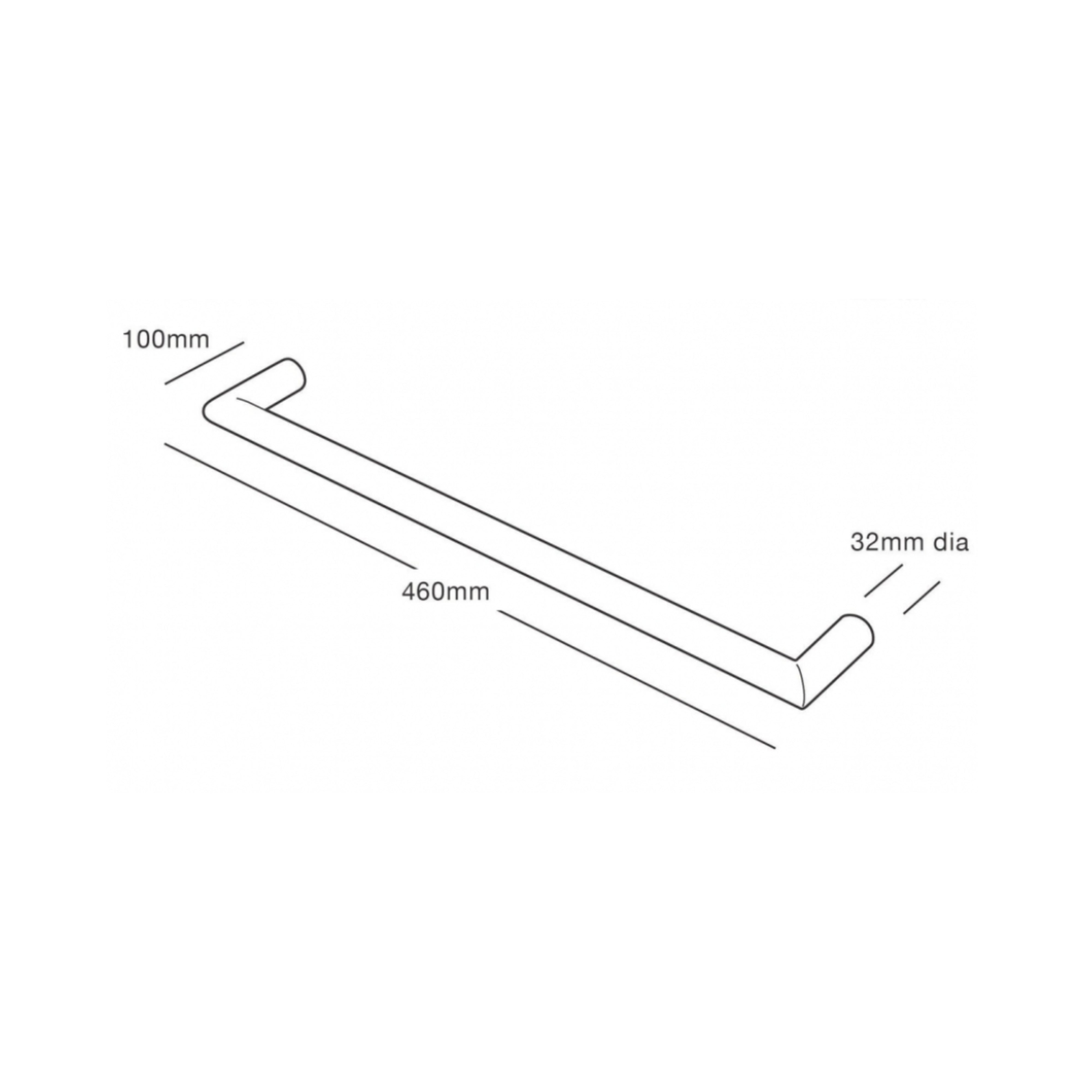 HEIRLOOM STRATA GENESIS SLIMLINE HEATED SINGLE TOWEL RAIL GUN METAL 460MM