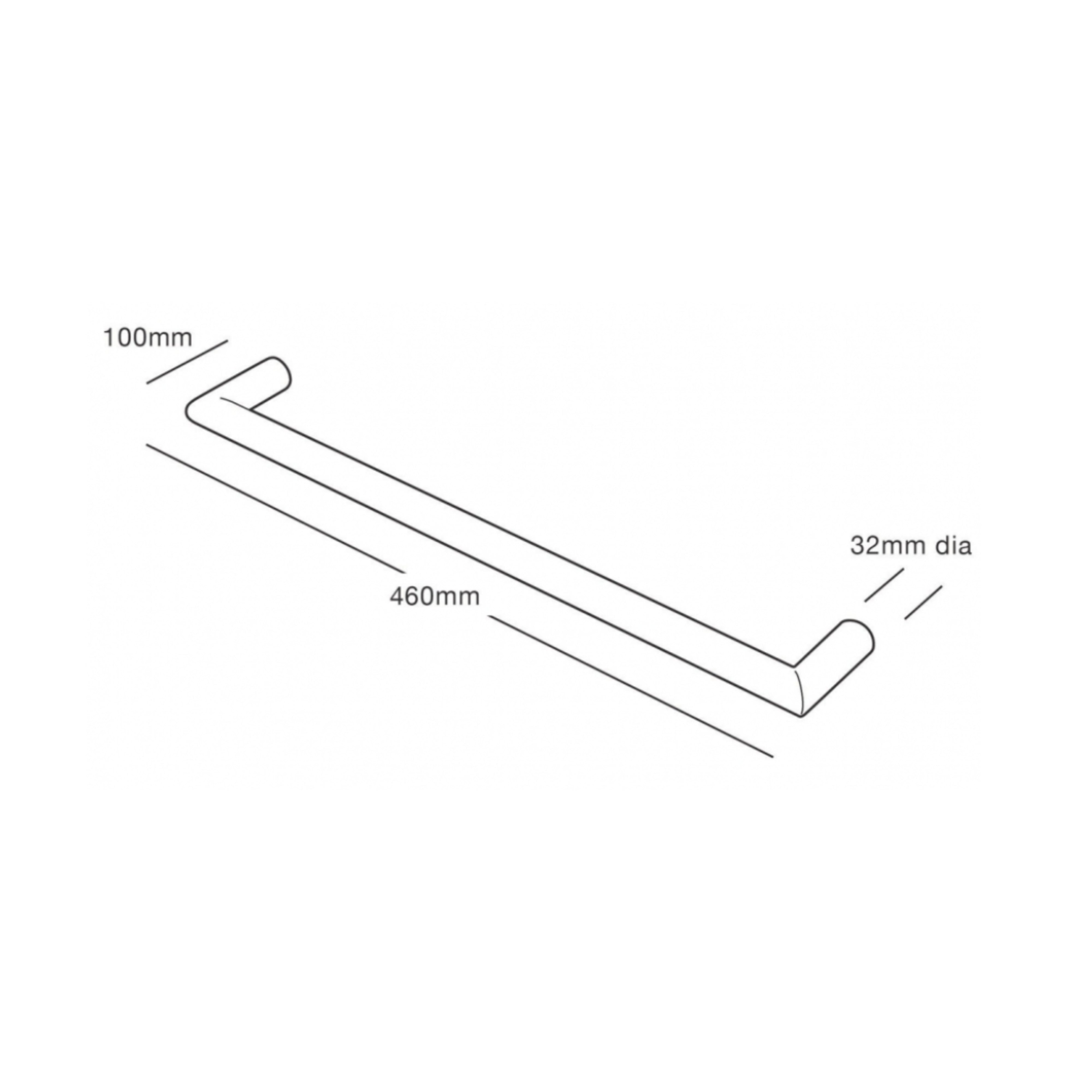 HEIRLOOM STRATA GENESIS SLIMLINE HEATED SINGLE TOWEL RAIL MATTE WHITE 460MM