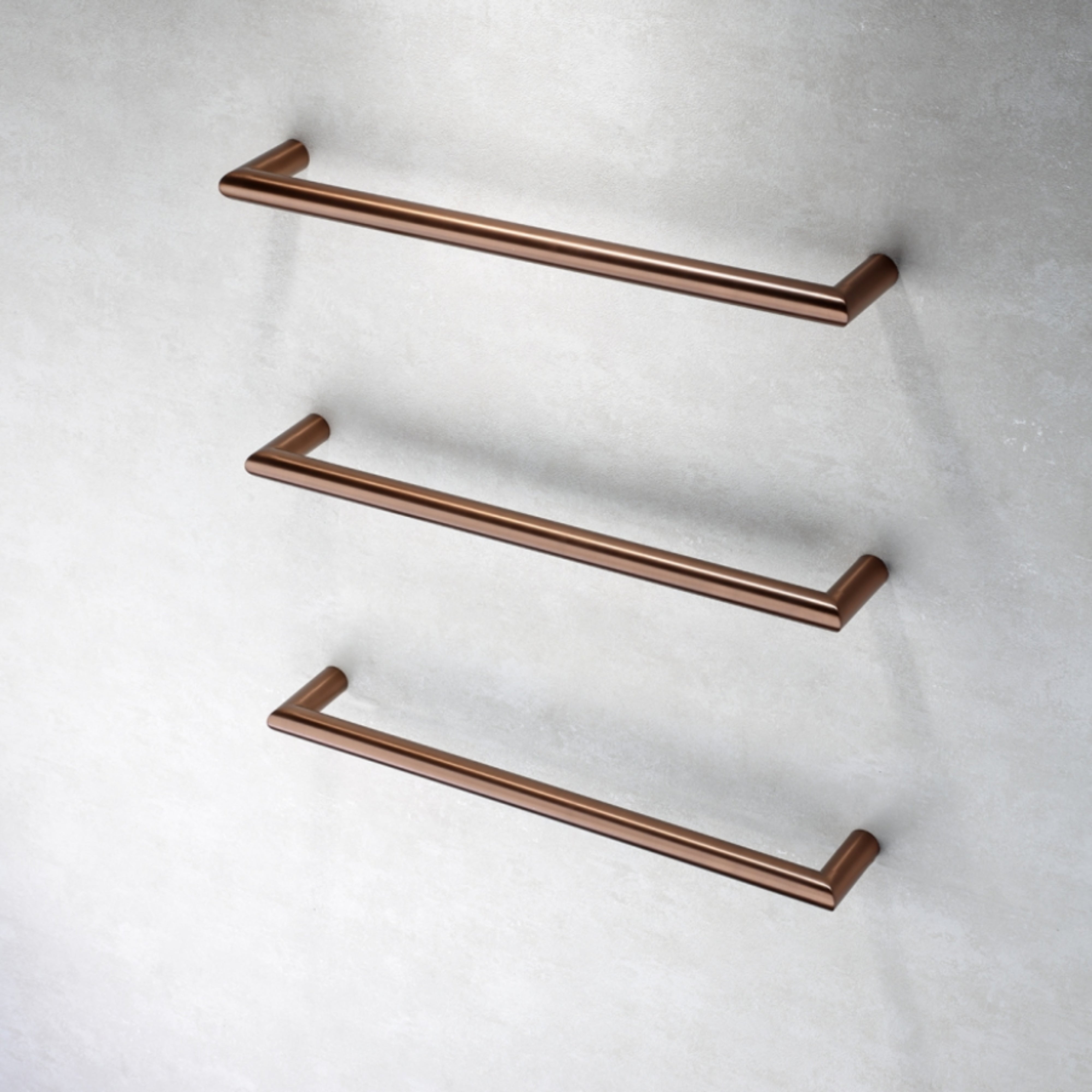 HEIRLOOM STRATA GENESIS HEATED SINGLE TOWEL RAIL BRUSHED COPPER 632MM