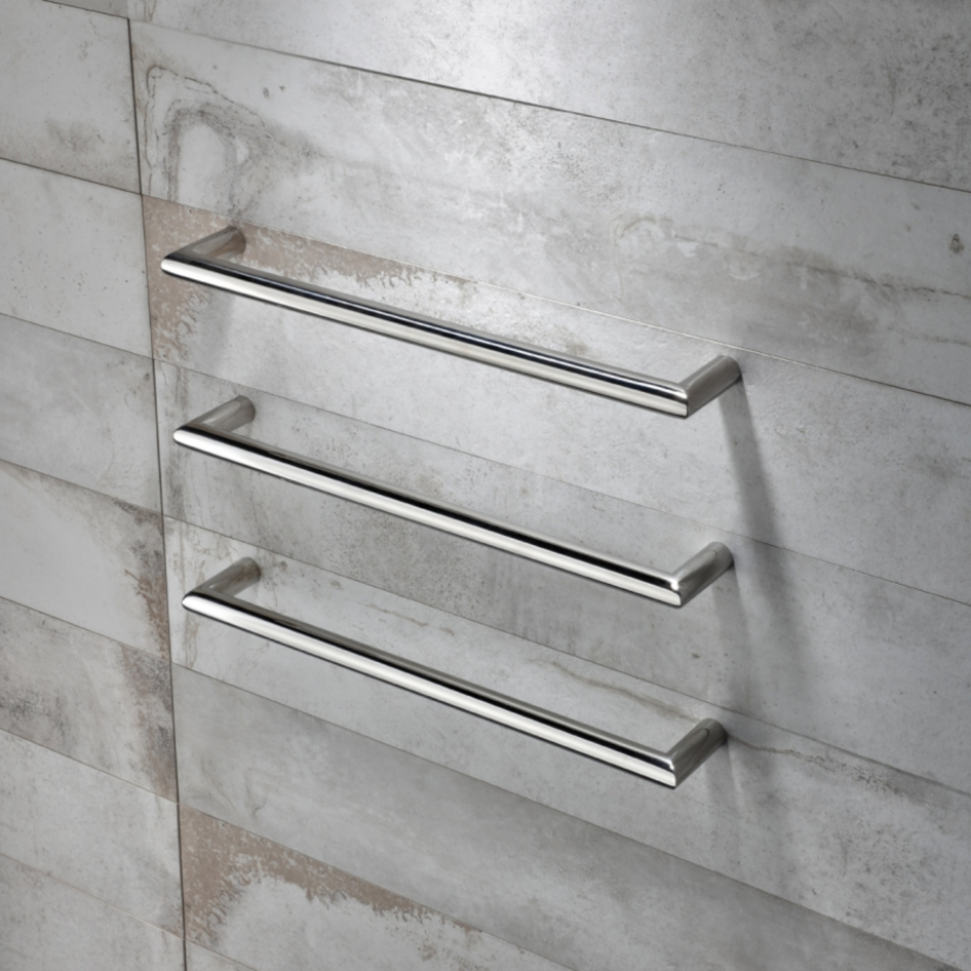 HEIRLOOM STRATA GENESIS HEATED SINGLE TOWEL RAIL BRUSHED STAINLESS STEEL 632MM