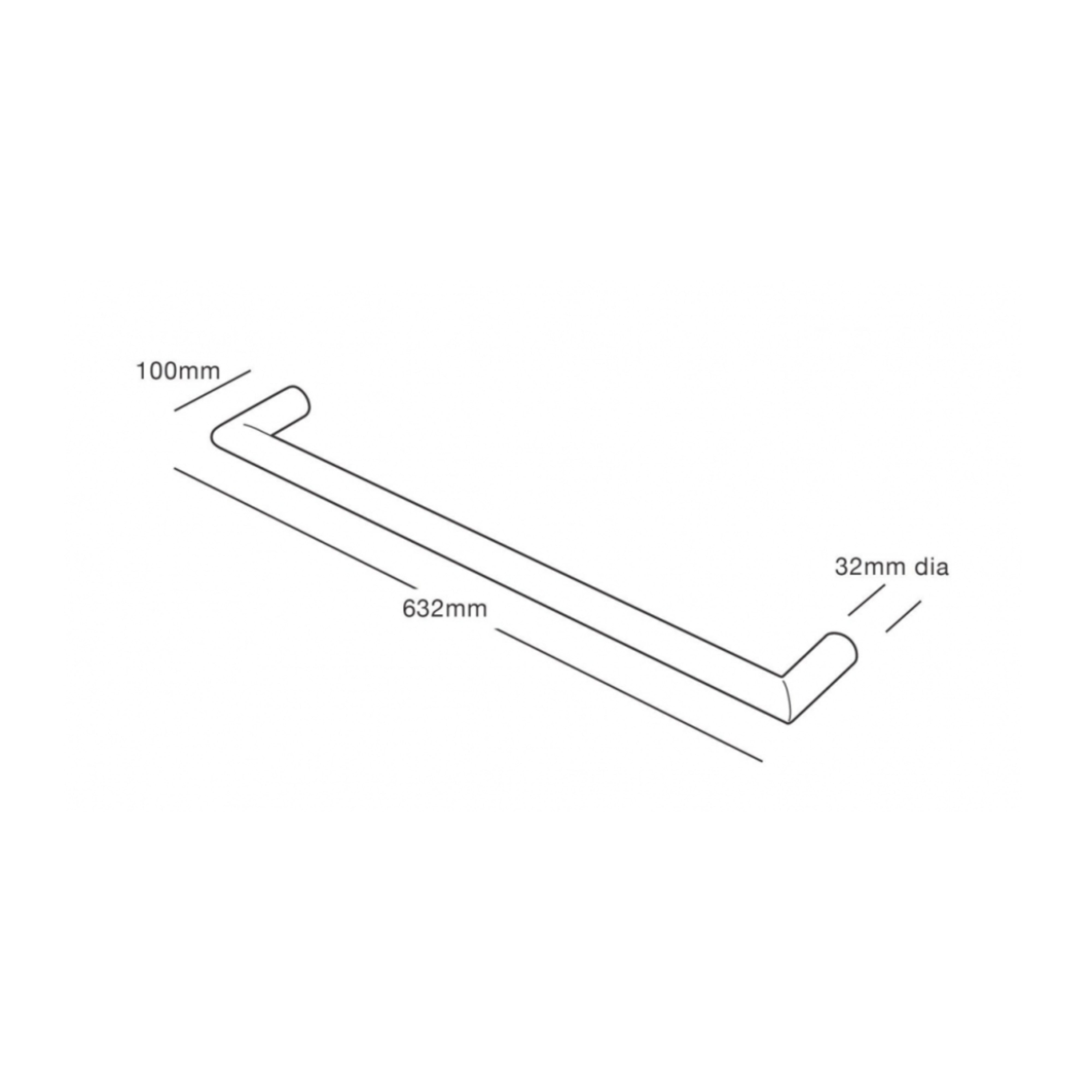 HEIRLOOM STRATA GENESIS HEATED SINGLE TOWEL RAIL MATTE WHITE 632MM