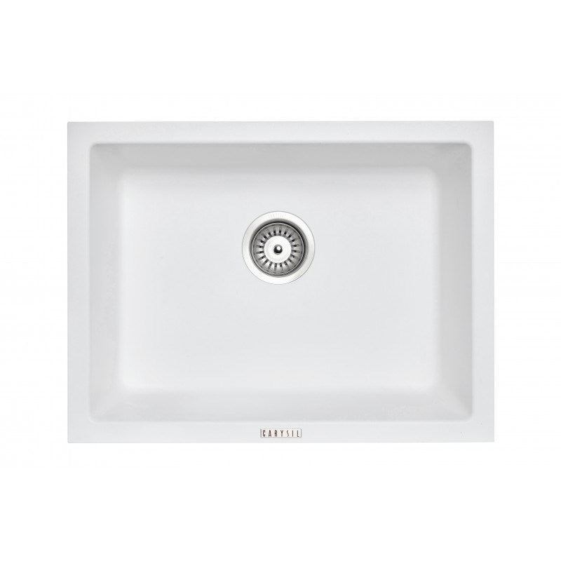 AQUAPERLA SINGLE BOWL KITCHEN SINK WHITE GRANITE 610MM