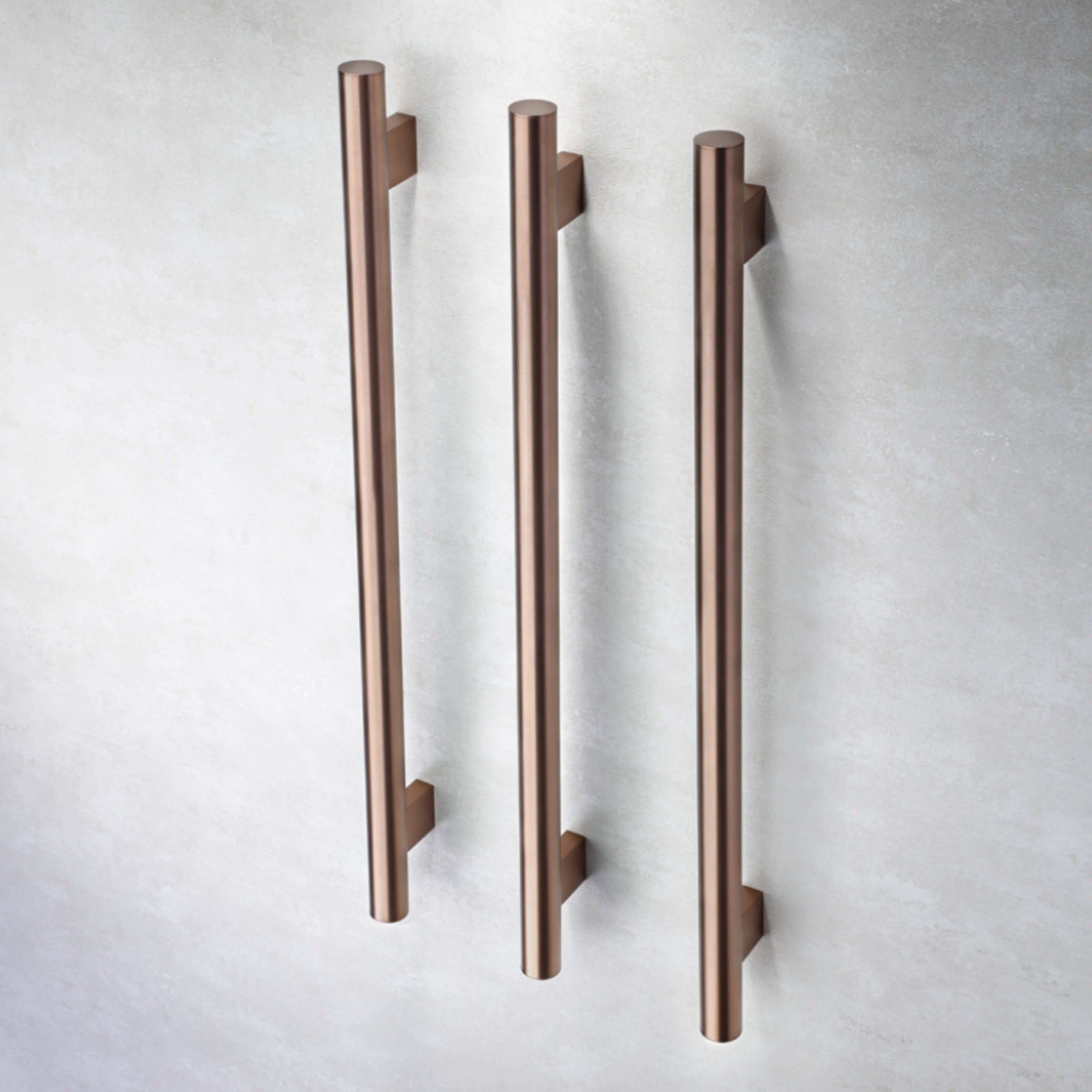 HEIRLOOM HEIKO POLE HEATED SINGLE TOWEL RAIL BRUSHED COPPER 1000MM