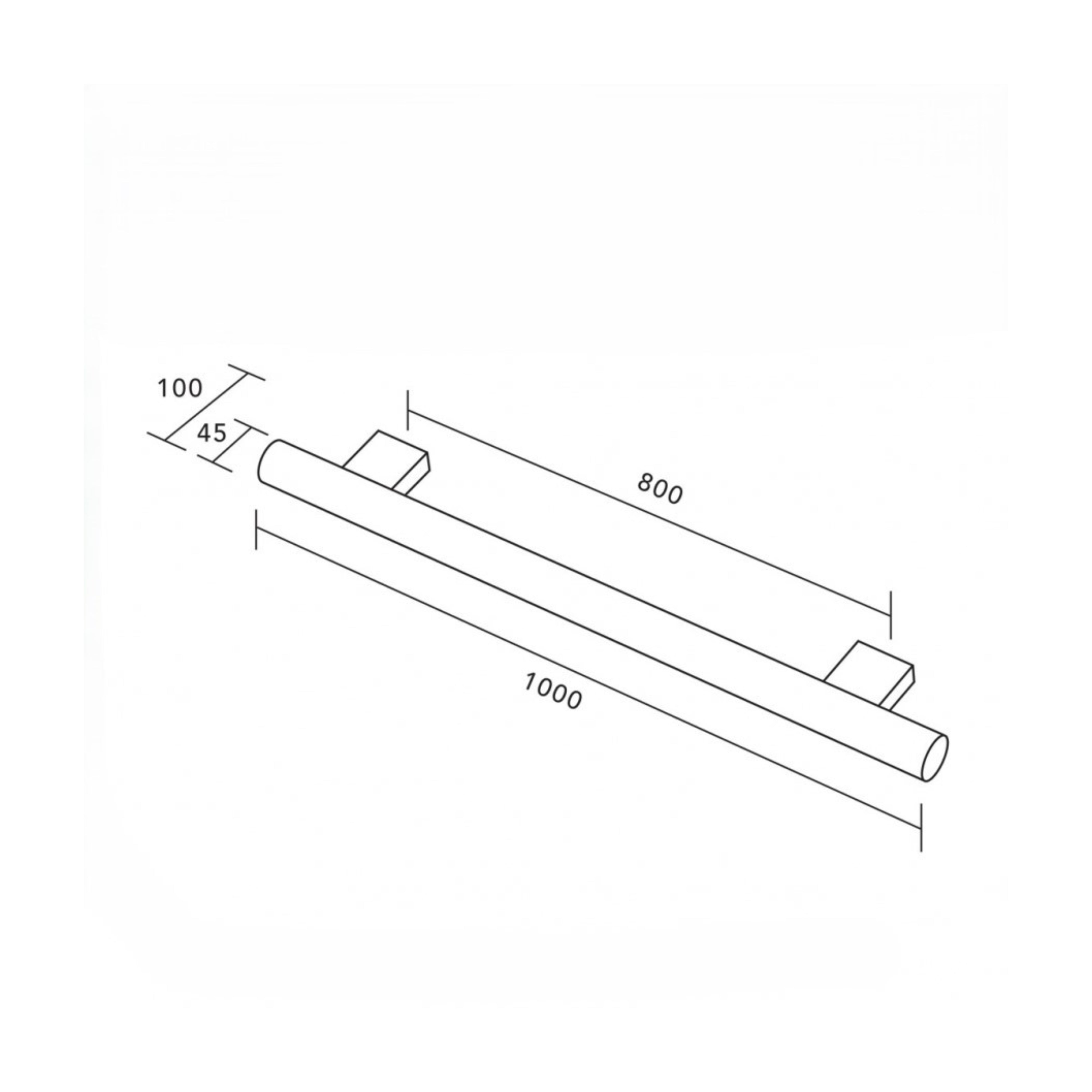 HEIRLOOM HEIKO POLE HEATED SINGLE TOWEL RAIL BRUSHED NICKEL 1000MM