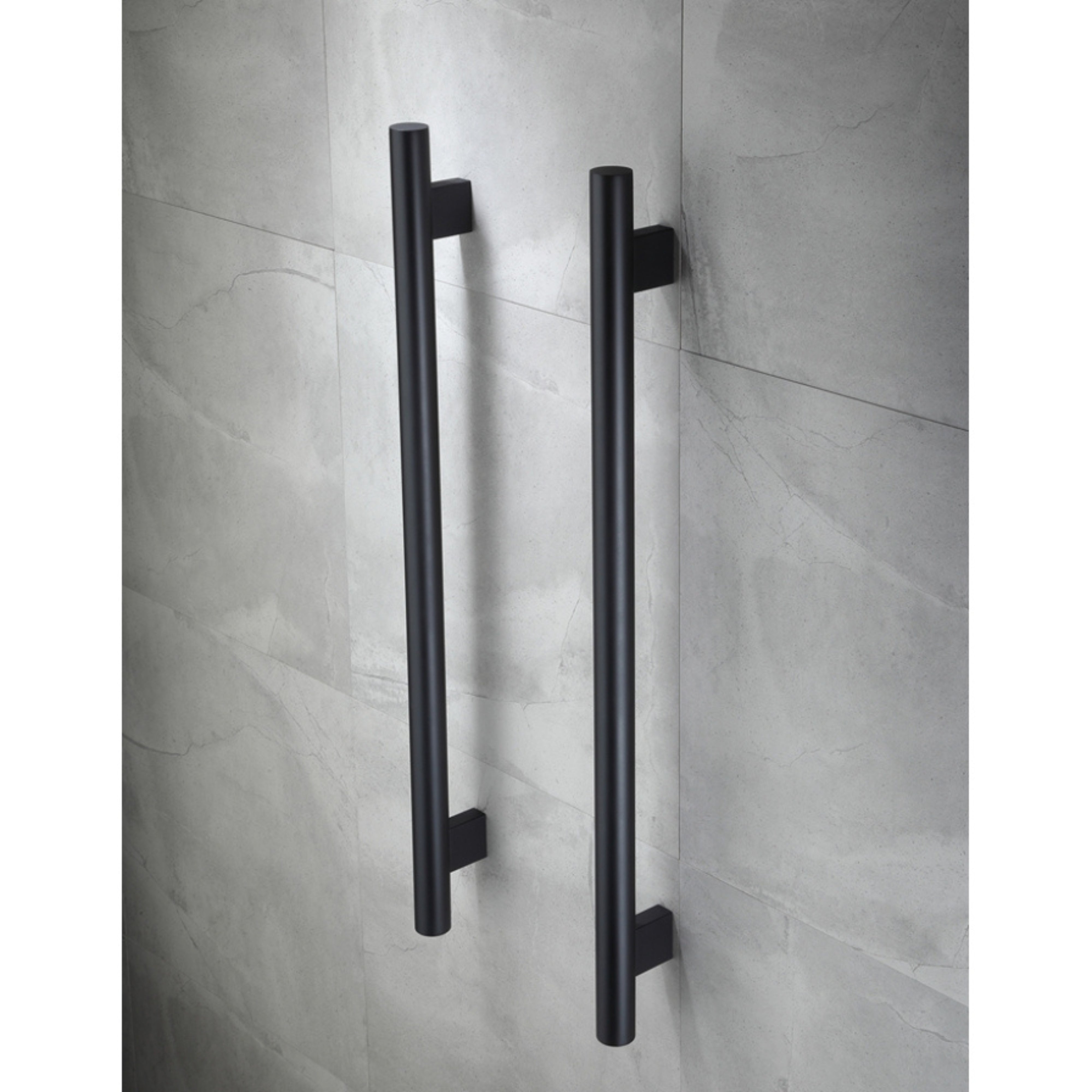 HEIRLOOM HEIKO POLE HEATED SINGLE TOWEL RAIL BLACK 1000MM