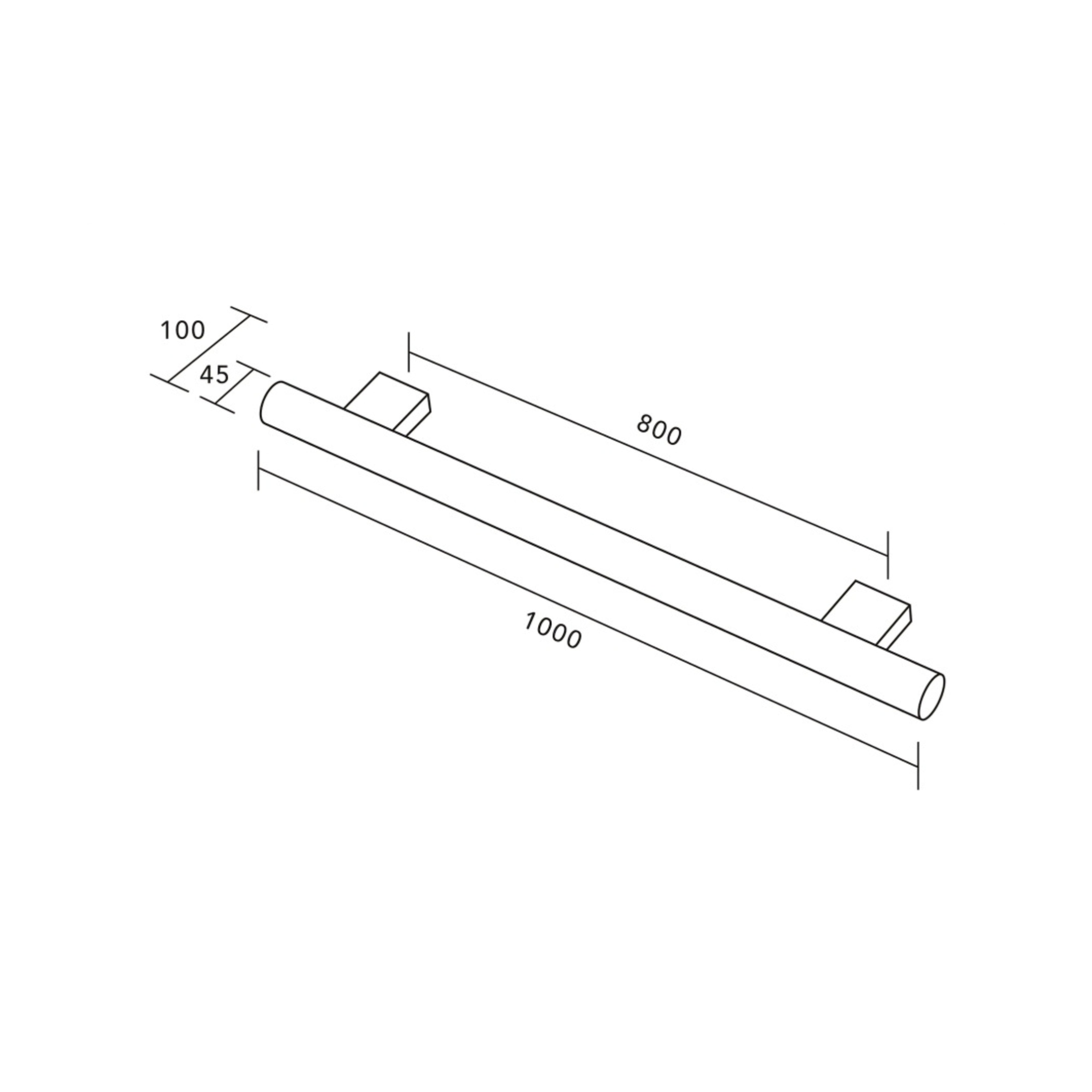 HEIRLOOM HEIKO POLE HEATED SINGLE TOWEL RAIL STAINLESS STEEL 1000MM