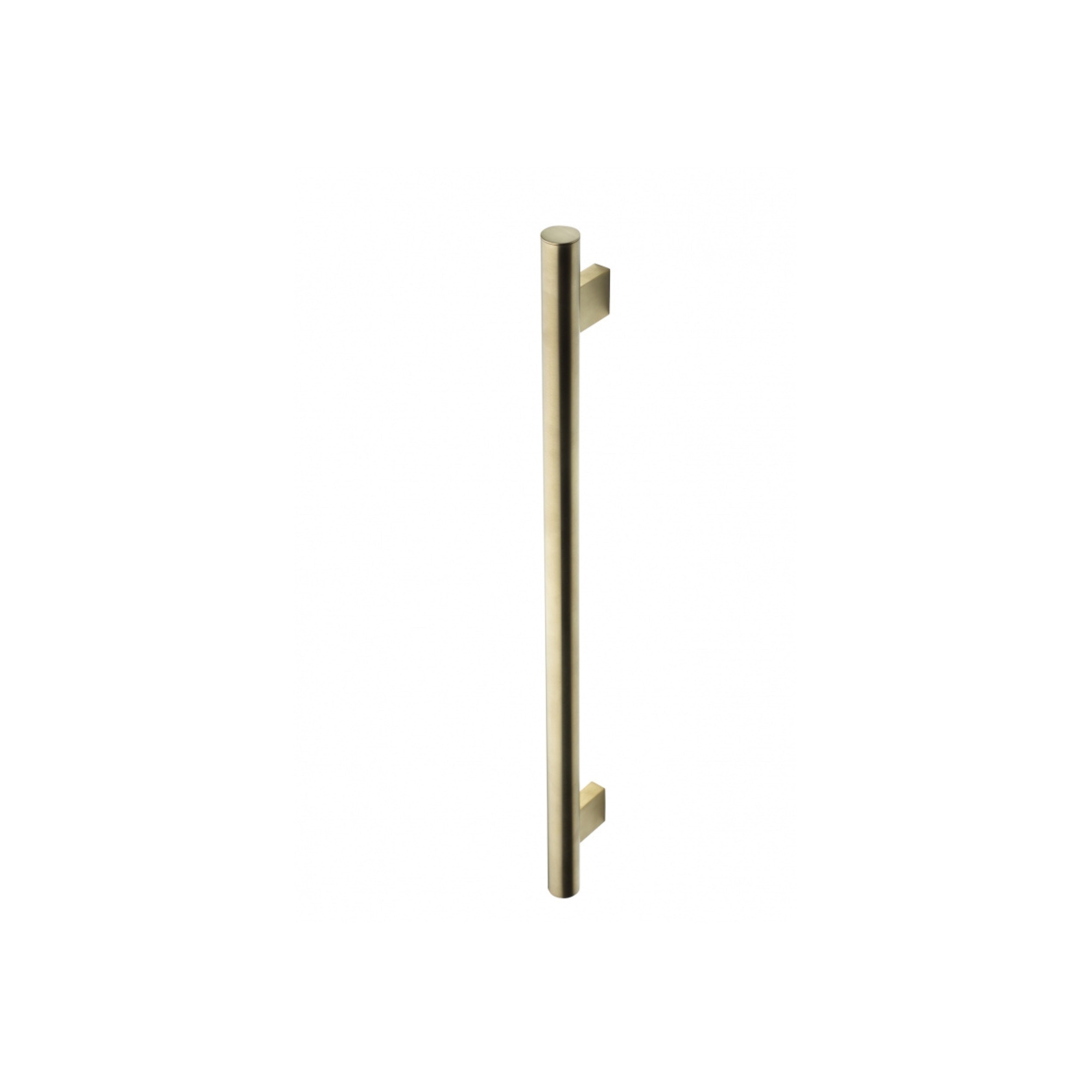 HEIRLOOM HEIKO POLE HEATED SINGLE TOWEL RAIL BRUSHED BRASS 850MM