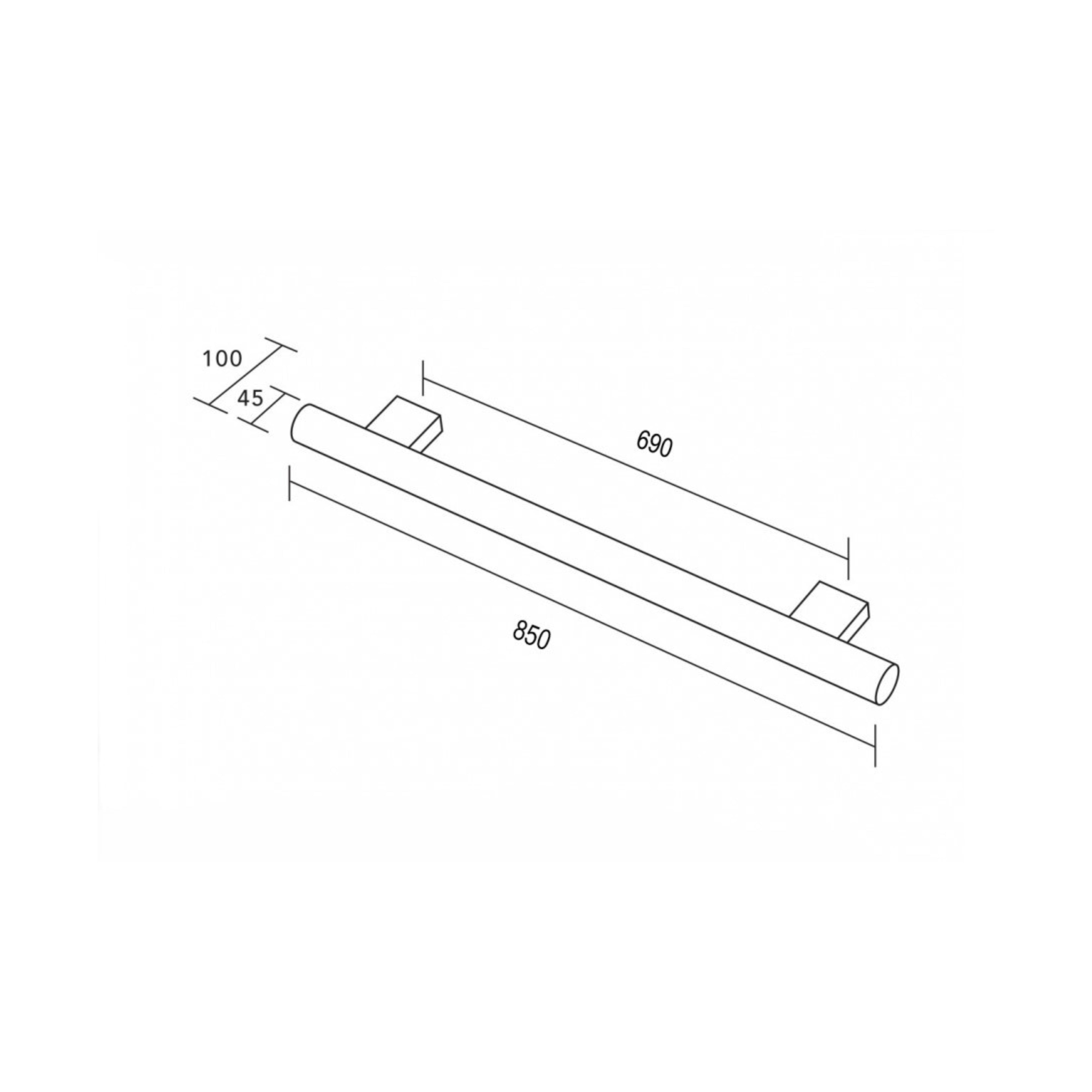 HEIRLOOM HEIKO POLE HEATED SINGLE TOWEL RAIL BRUSHED BRASS 850MM