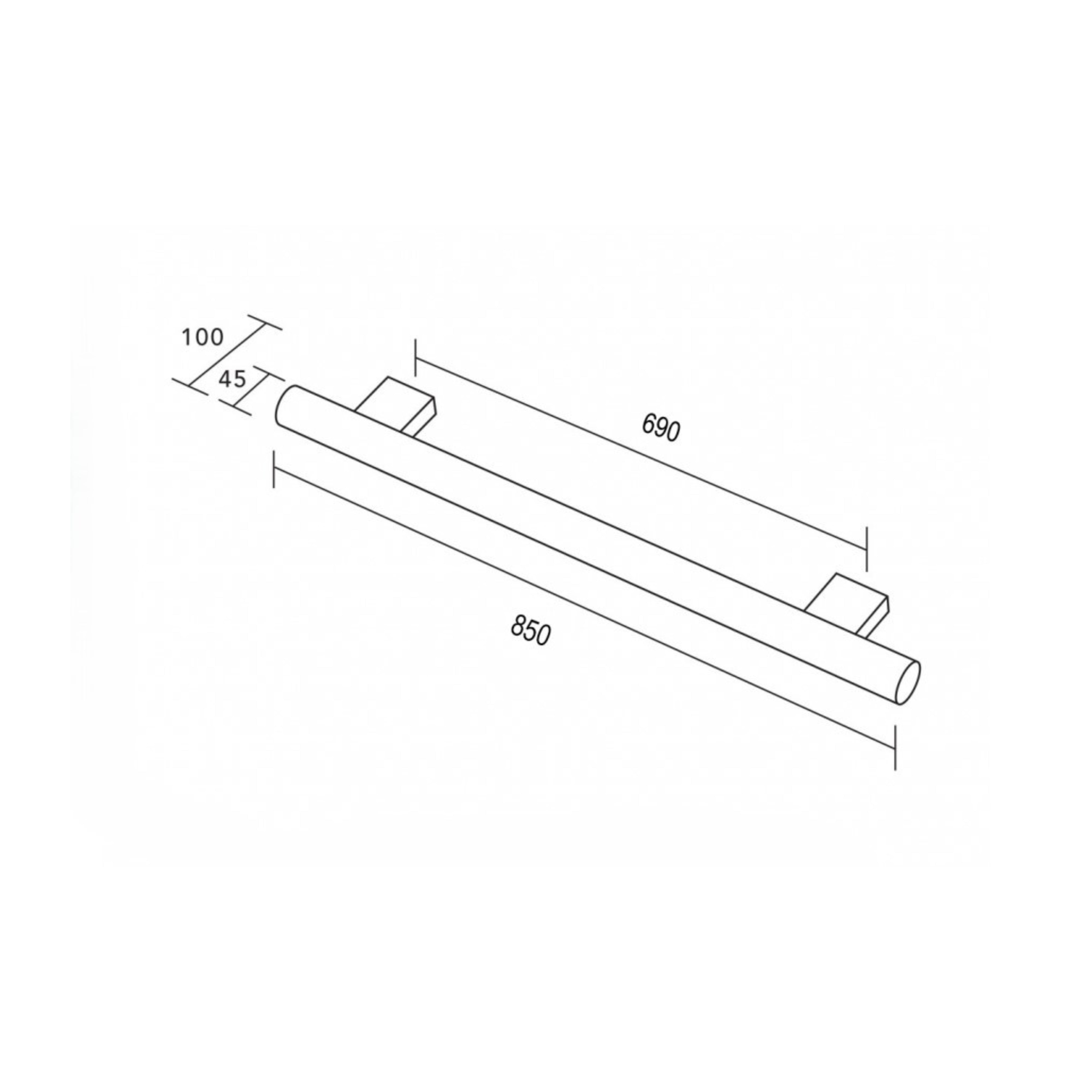 HEIRLOOM HEIKO POLE HEATED SINGLE TOWEL RAIL MATTE WHITE 850MM