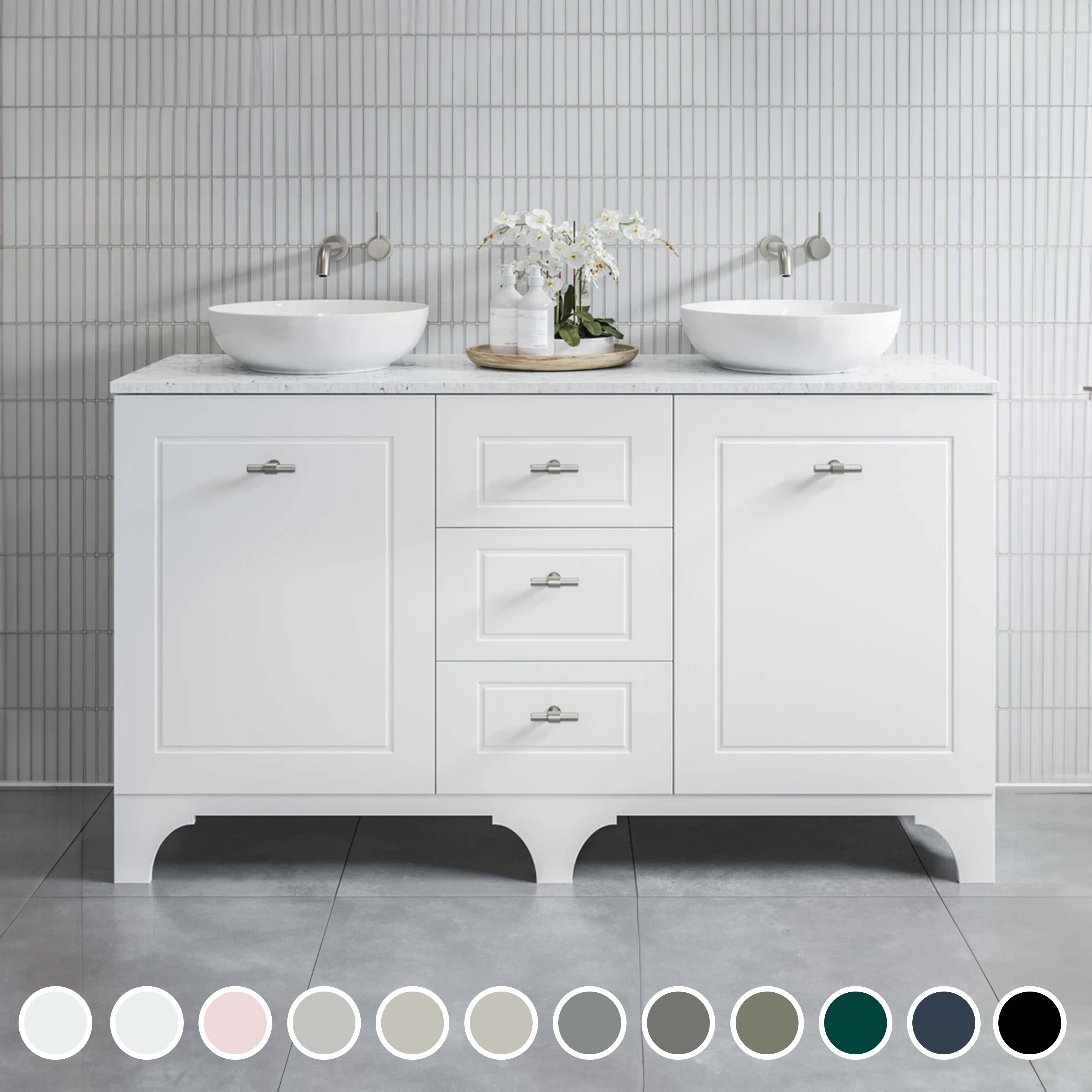 TIMBERLINE WINDSOR CUSTOM FLOOR STANDING VANITY (ALL SIZING)