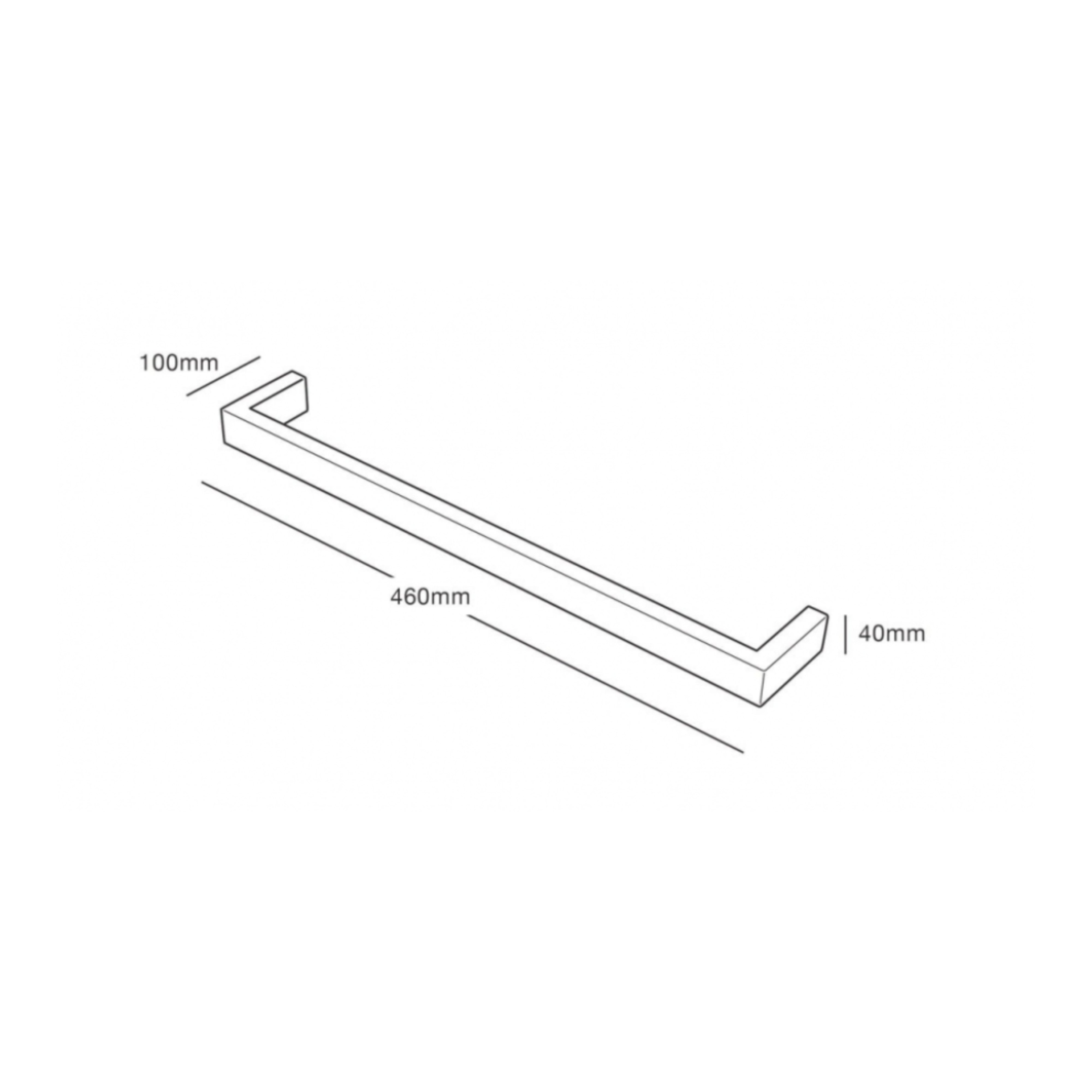 HEIRLOOM STRATA STUDIO 1 SLIMLINE HEATED SINGLE TOWEL RAIL STAINLESS STEEL 460MM