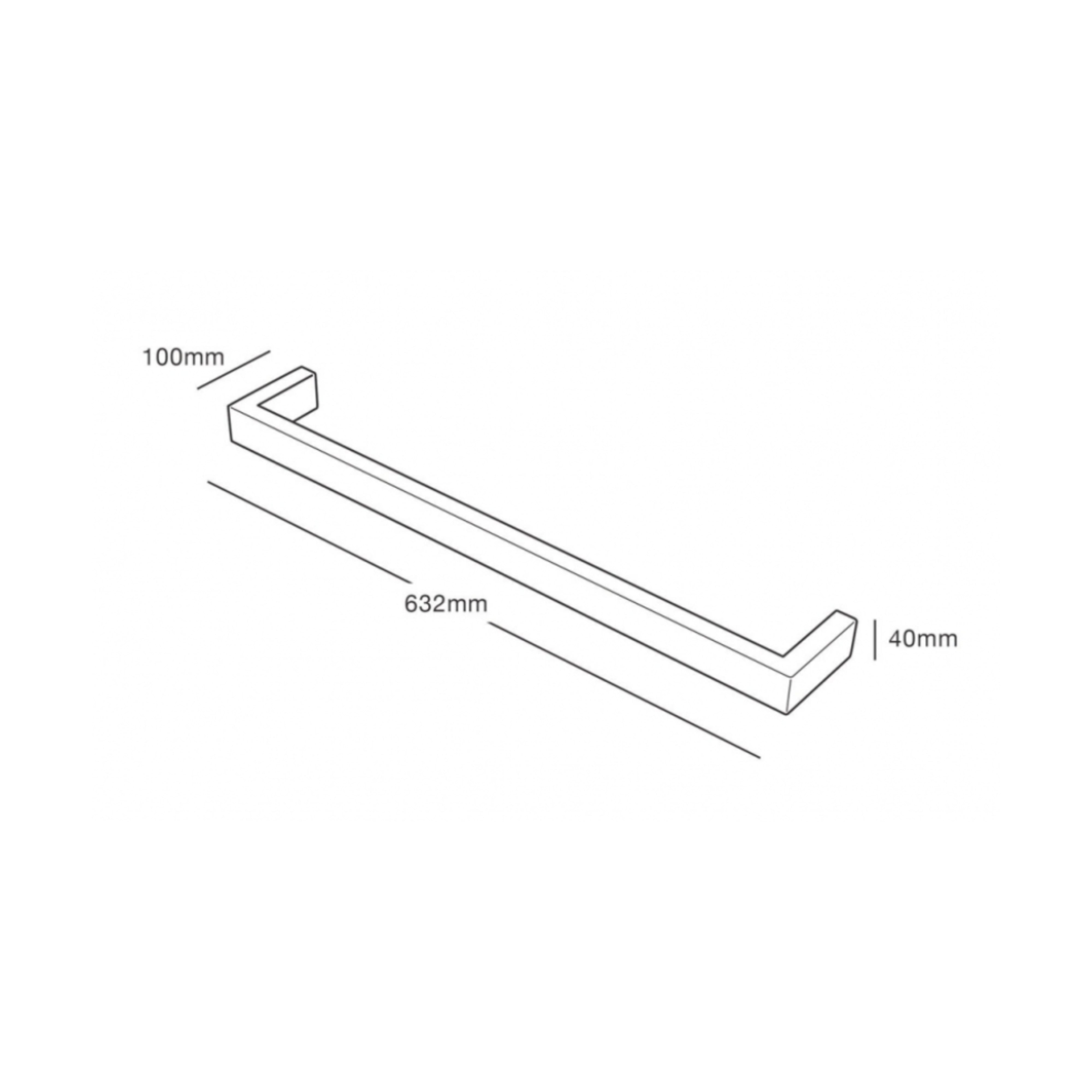 HEIRLOOM STRATA STUDIO 1 HEATED SINGLE TOWEL RAIL MATTE WHITE 632MM