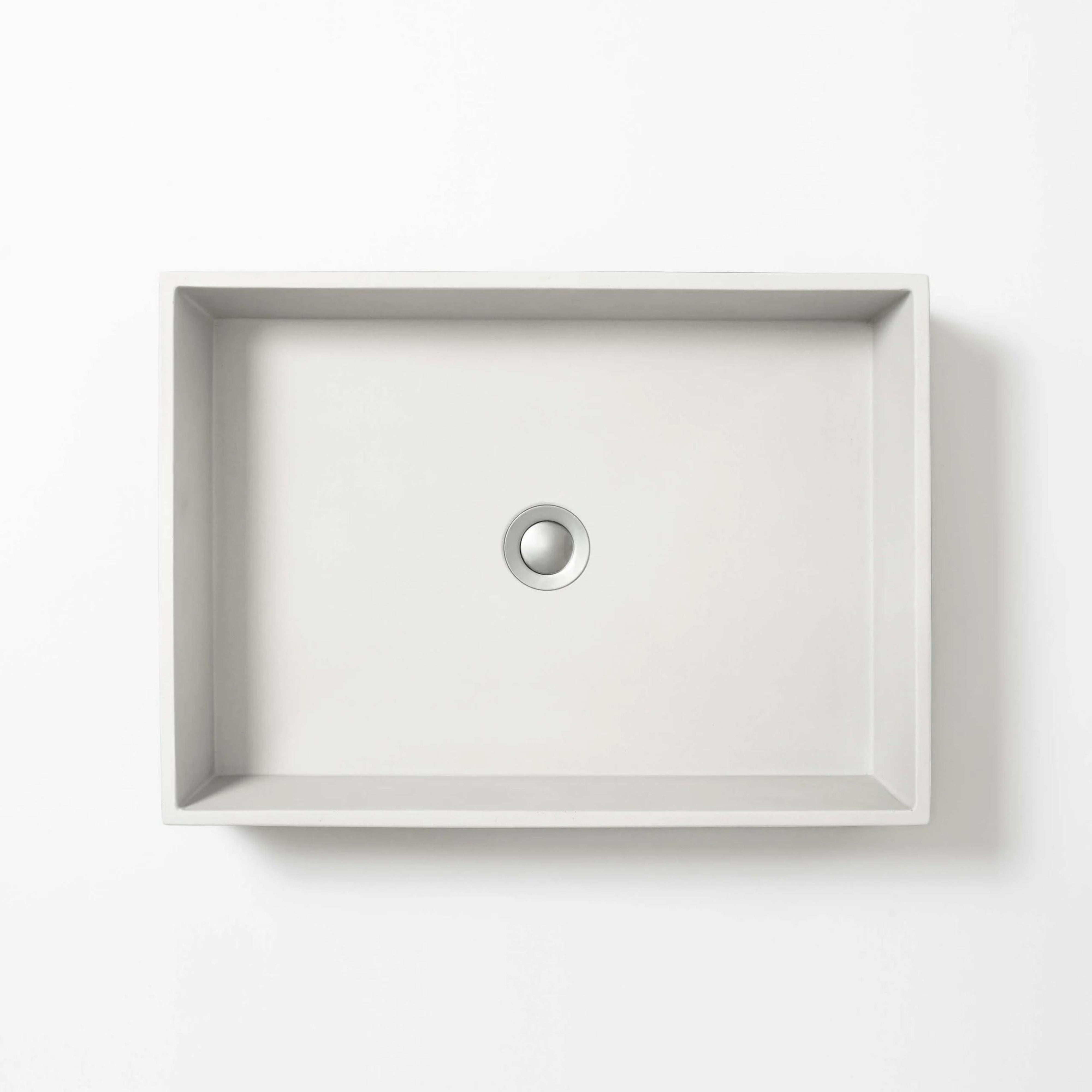 CONCRETE STUDIO BALY LARGE ABOVE COUNTER BASIN RECTANGLE WHITE 510MM