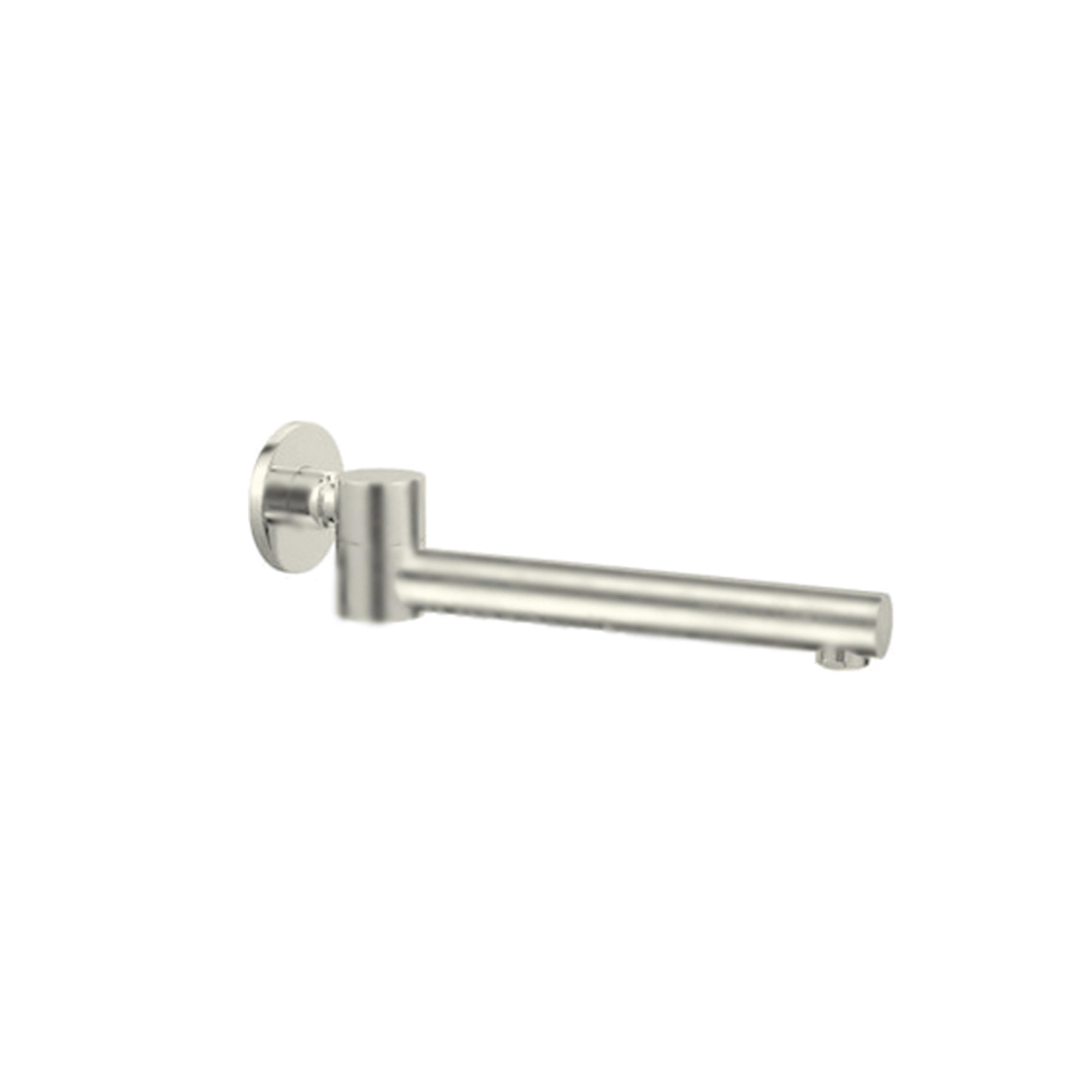 NERO DOLCE DOLCE WALL MOUNTED SWIVEL BATH SPOUT 242MM BRUSHED NICKEL