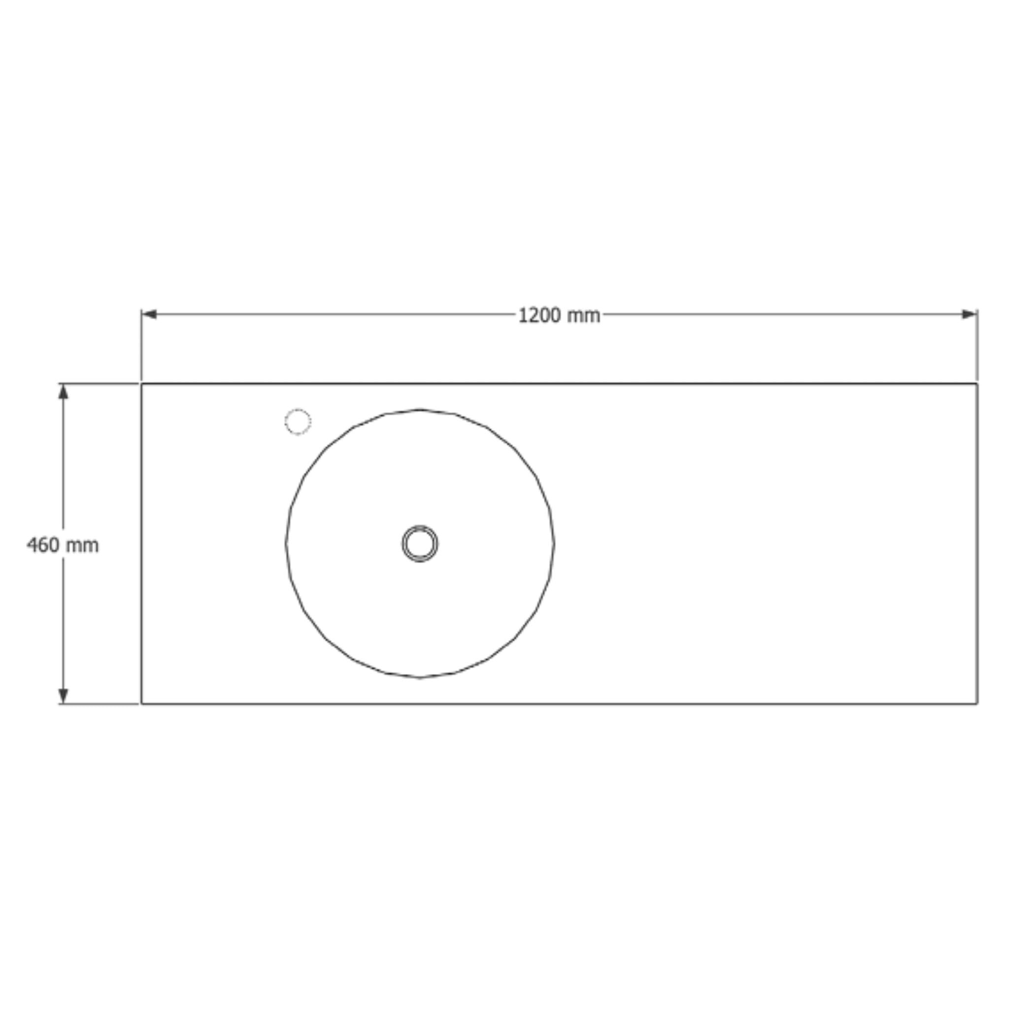 CONCRETE STUDIO BOYA SEMI-RECESSED BASIN WHITE 1200MM