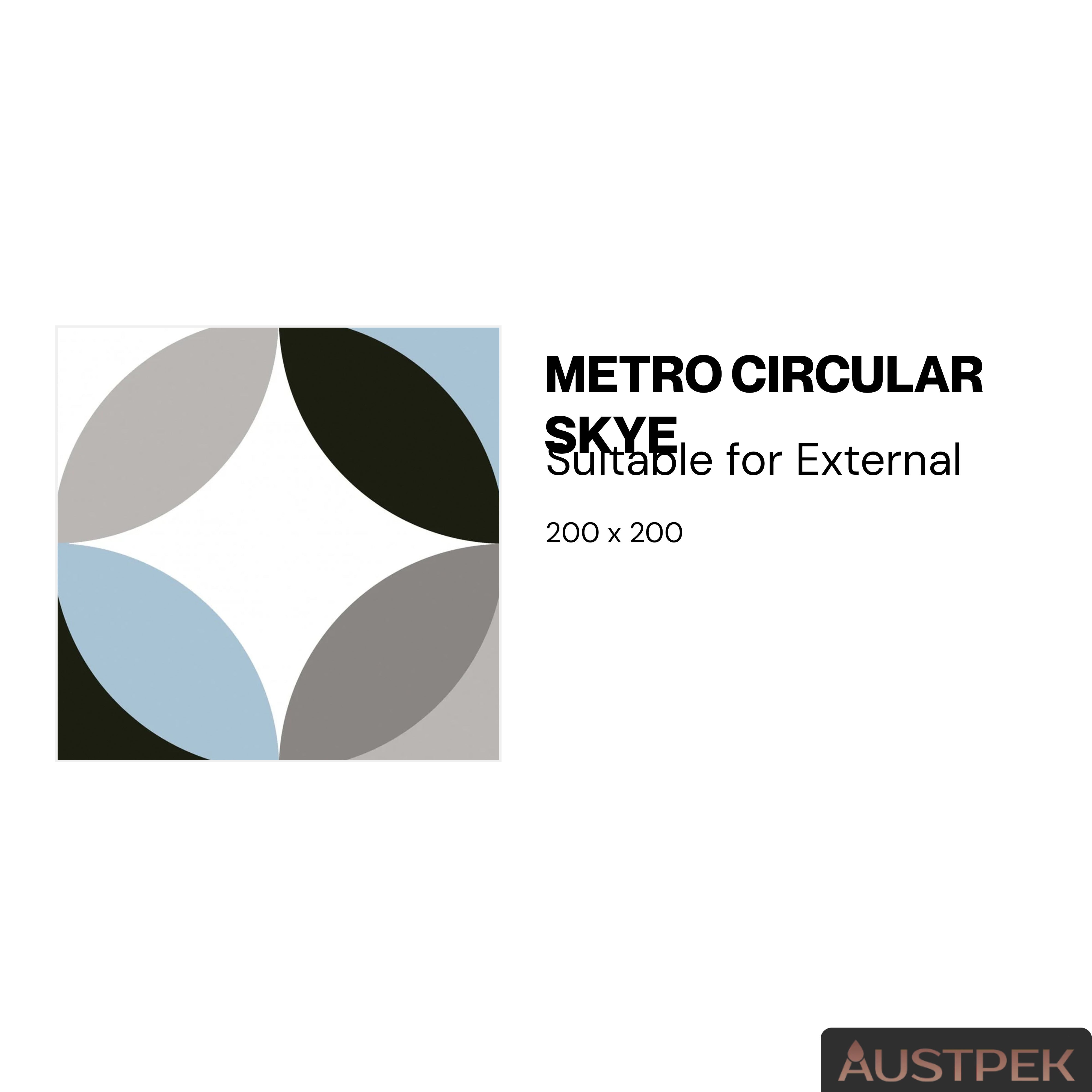 ELITE METRO CIRCULAR SKYE MATTE 200X200MM SQUARE TILE (PER BOX)