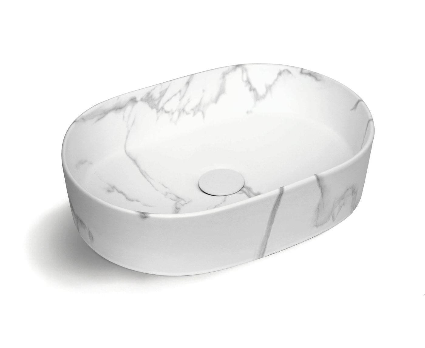 OTTI QUAY OVAL ABOVE COUNTER BASIN MATTE CARRARA 500MM