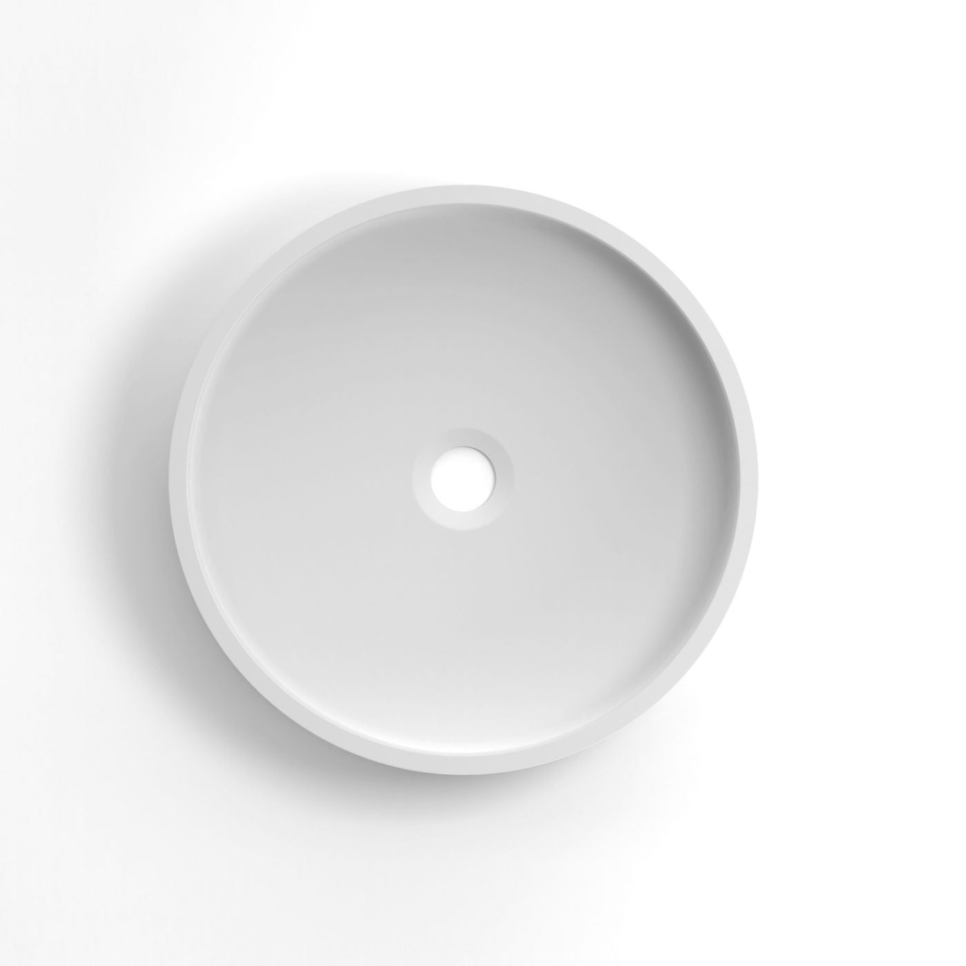 OTTI HUDSON ROUND ABOVE COUNTER CONCRETE WHITE BASIN 400MM