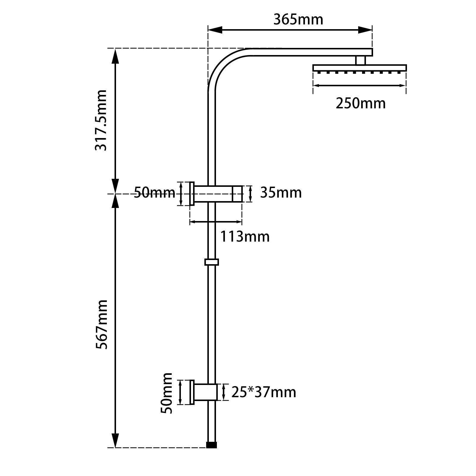 AQUAPERLA SQUARE 10" SHOWER STATION CHROME