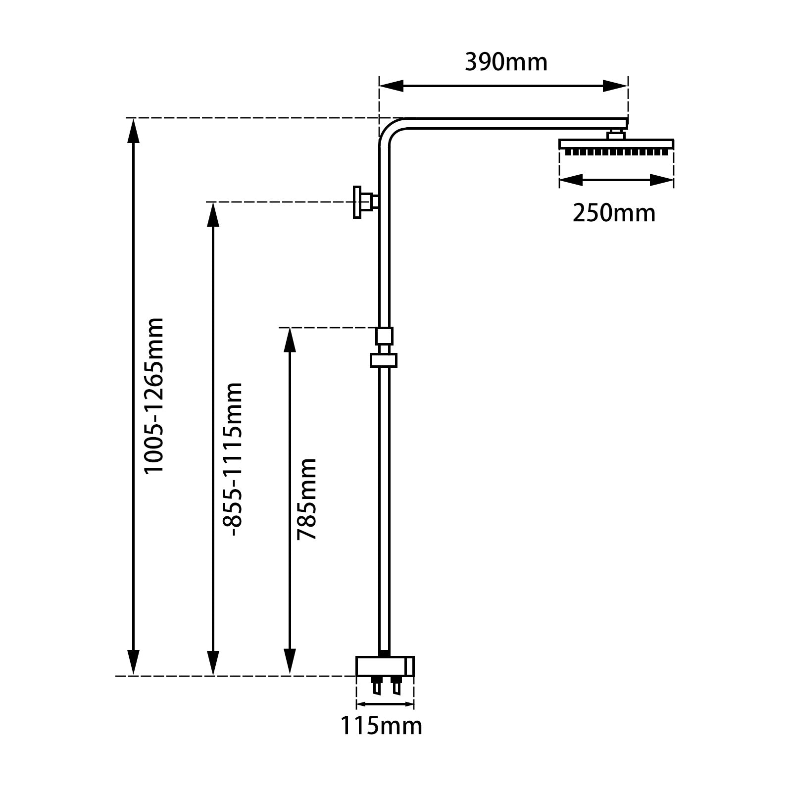 AQUAPERLA SQUARE 10" SHOWER STATION CHROME