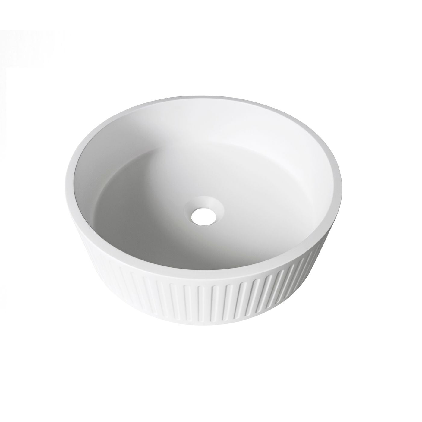 OTTI HUDSON ROUND ABOVE COUNTER CONCRETE WHITE BASIN 400MM