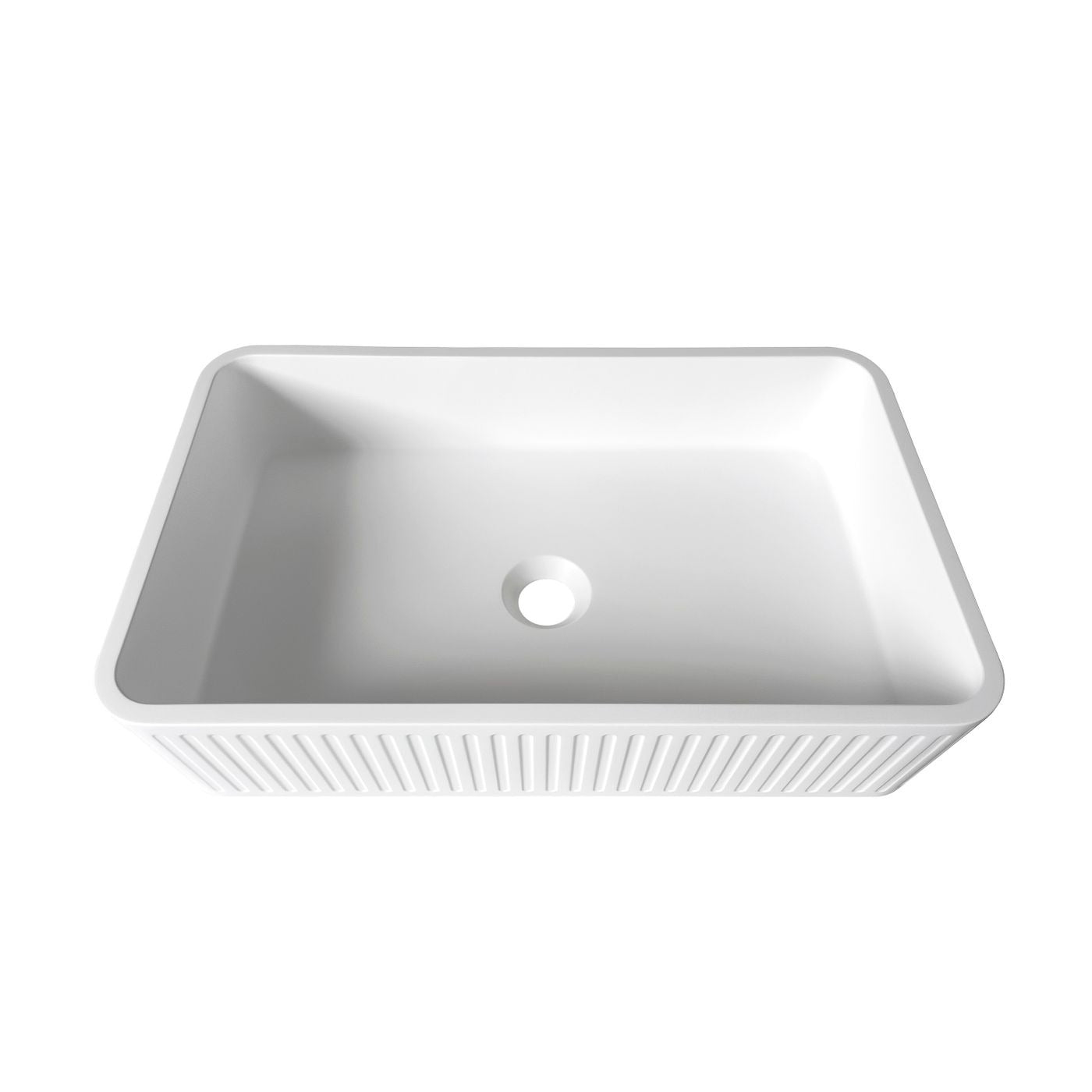 OTTI HUDSON SQUARE ABOVE COUNTER CONCRETE WHITE BASIN 520MM