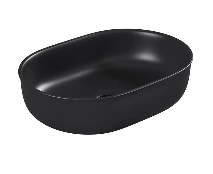 OTTI BRONTE OVAL ABOVE COUNTER BASIN MATTE BLACK 500MM