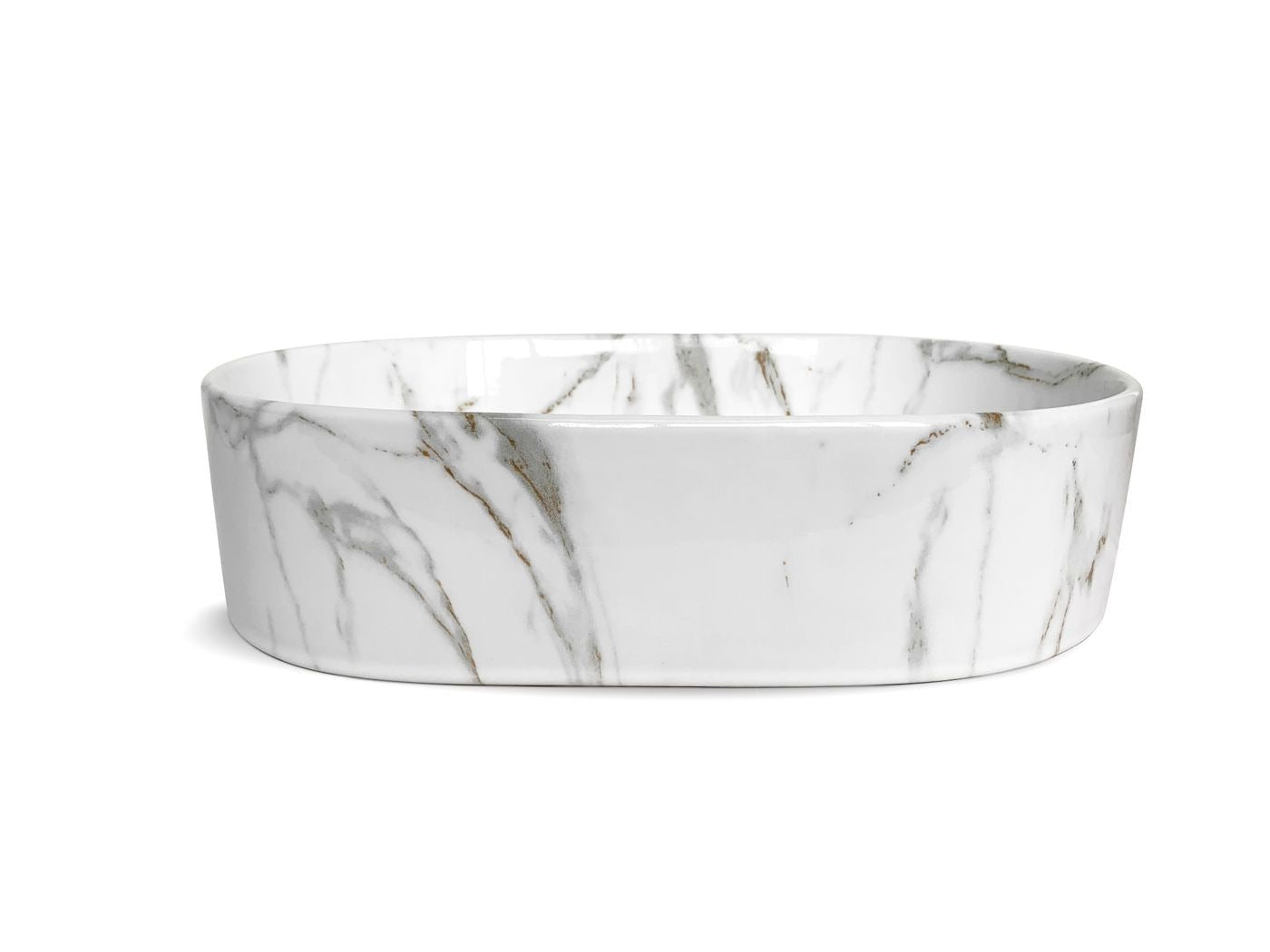 OTTI QUAY OVAL ABOVE COUNTER BASIN GLOSS CARRARA 500MM